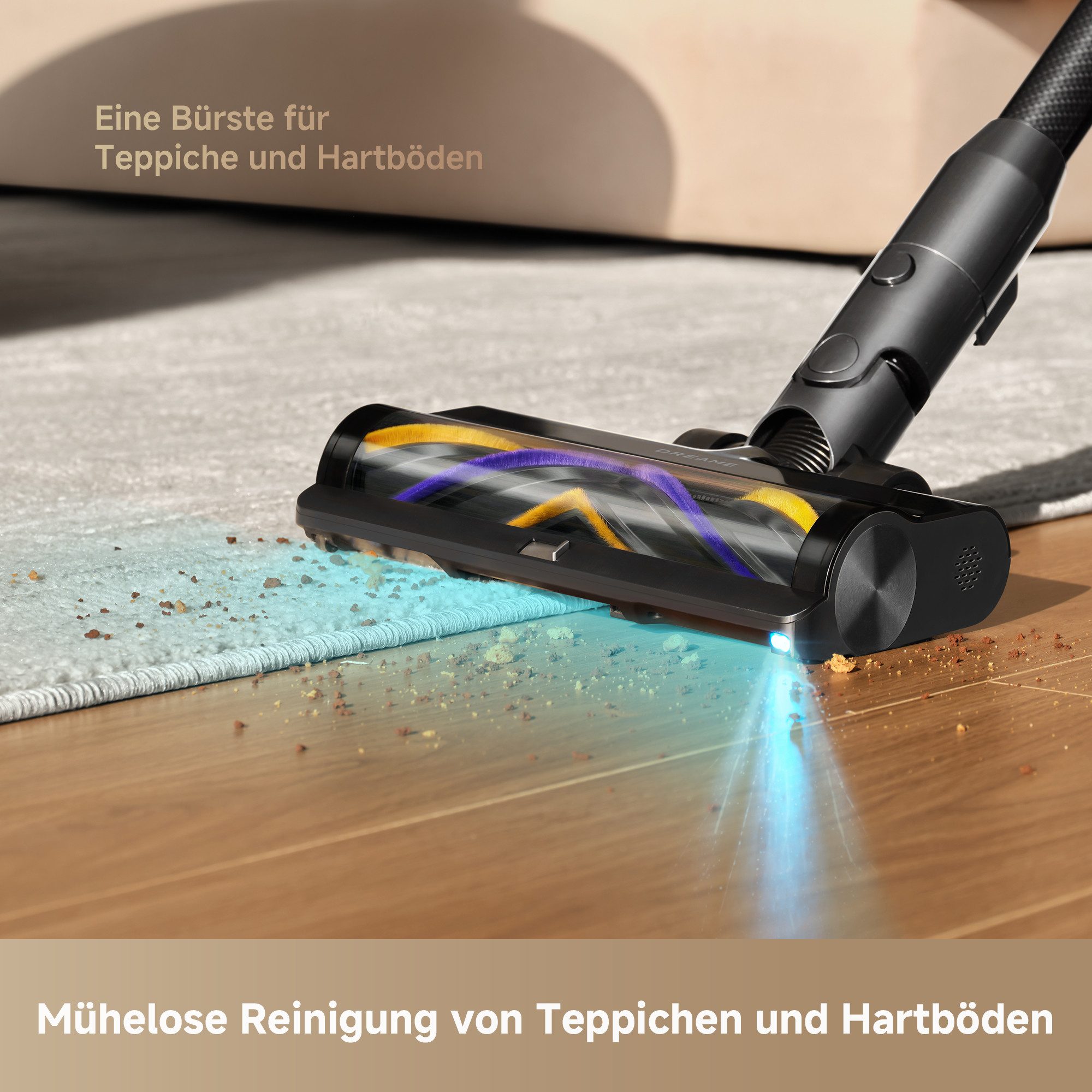 Dreame Akku-Hand-und Stielstaubsauger R20 Pro, 600 W, 26000 Pa, Anti-Haar, 99.9% Filter, LED, Flex 90° – Bild 4 von 5