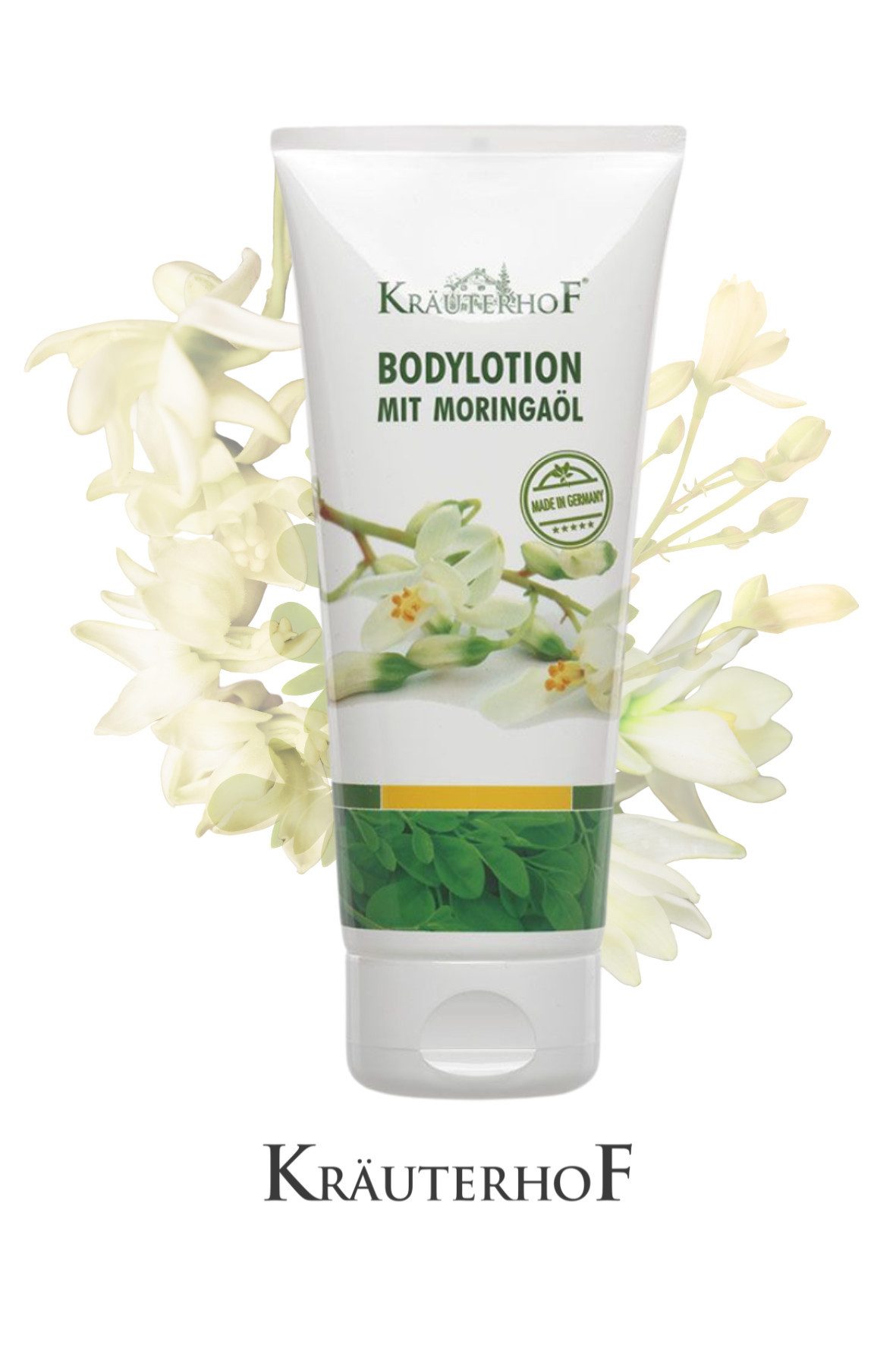 Kräuterhof Bodylotion KräuterhoF Bodylotion mit Moringaöl 200 ml Feuchtigkeitspflegeset, 1-tlg., Schnell einziehende Textur, mit Vitaminen