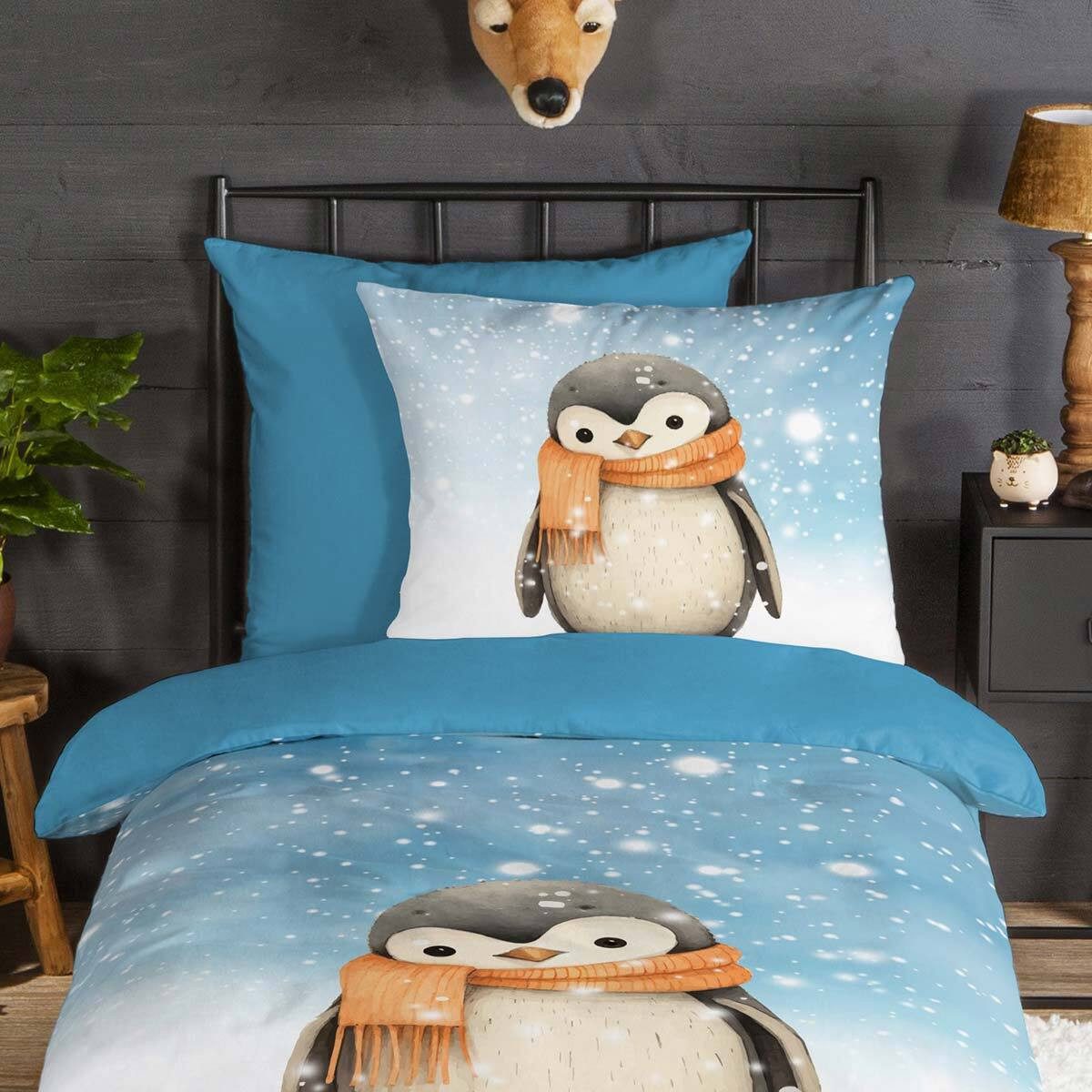 TRAUMSCHLAF Bettwäsche Pinguin, Flanell, 2 teilig, besonders weich und warm günstig online kaufen