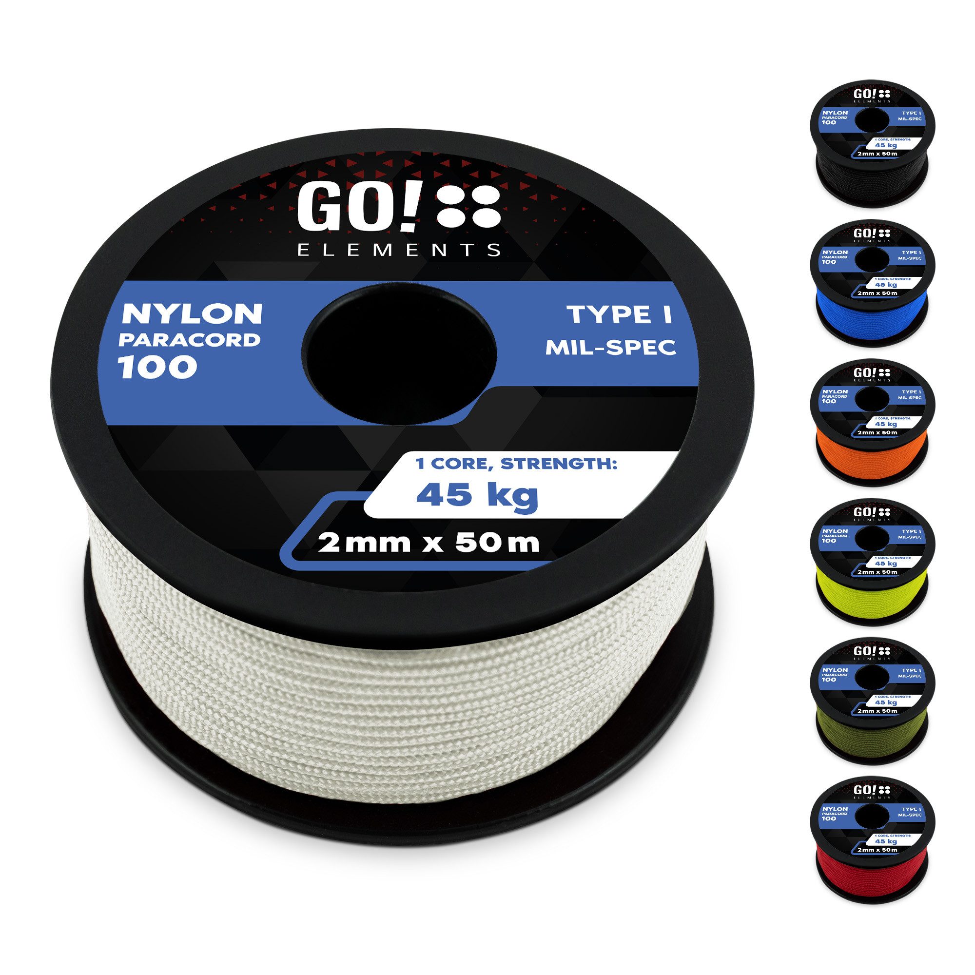 GO!elements Paracord 100 - 2mm Seil, Paracord 100 aus reißfester Nylonschnu günstig online kaufen