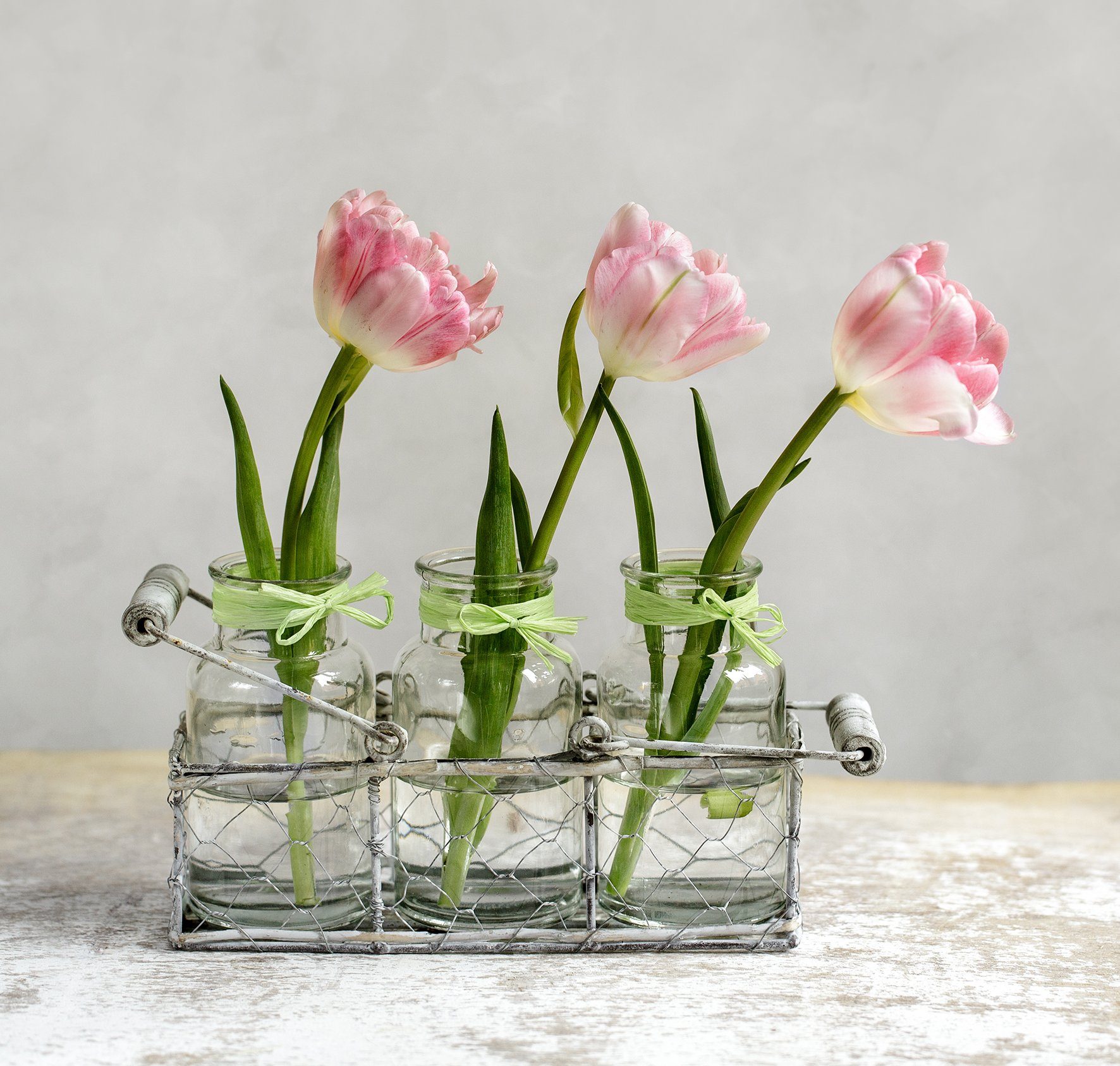 (6 Tischvase 7 6x cm Tischvase für BigDean Glasvase Trockenblumen & St) Blumen Ø – Blumenvase