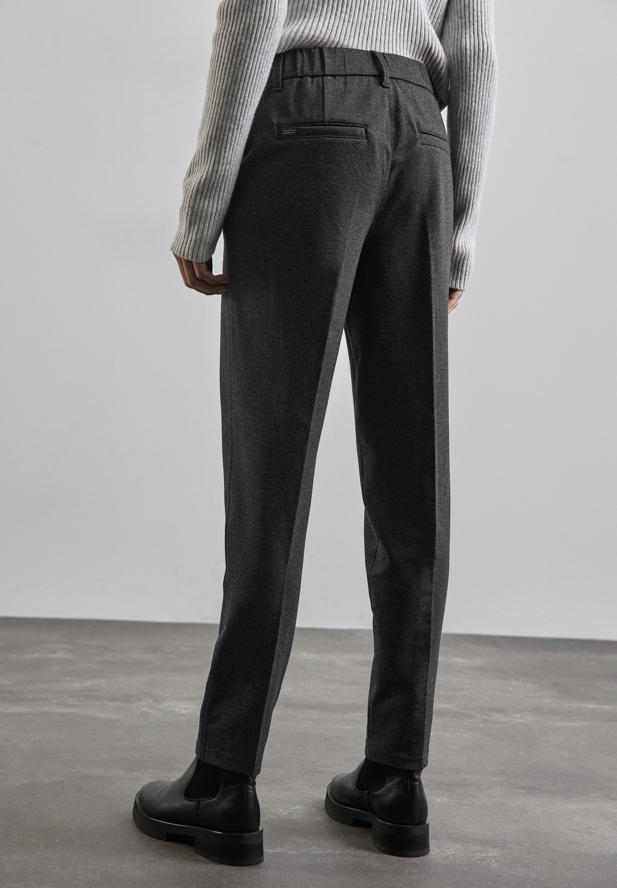 STREET ONE Chinohose QR Style Chine Diago im Melange-Look günstig online kaufen