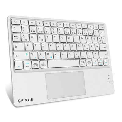 Fintie Kabellose Bluetooth Tastatur mit Touchpad, Deutsch Layout Tastatur Tablet-Tastatur (für iPad, Samsung, Lenovo Tablets, iPhone, Smartphone, Android-Tablets)