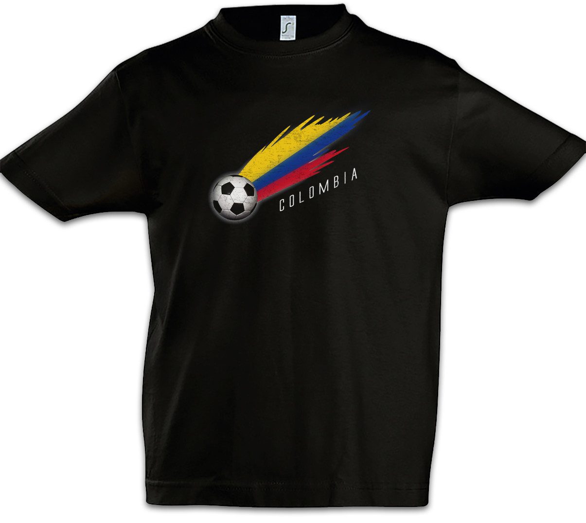 Print-Shirt Colombia Football Comet I Kinder T-Shirt Kolumbien Kolumbianisch