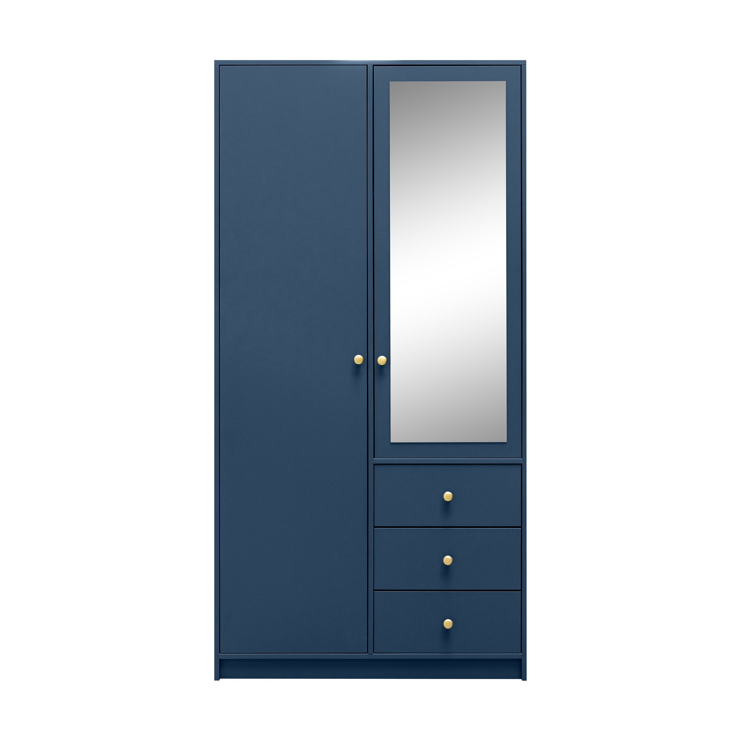 Beautysofa Kleiderschrank mit Spiegel und 3 Schubladen (Zur Auswahl: zweitürig, dreitürig oder viertürig, verschiedene Farben) Höhe 200 cm