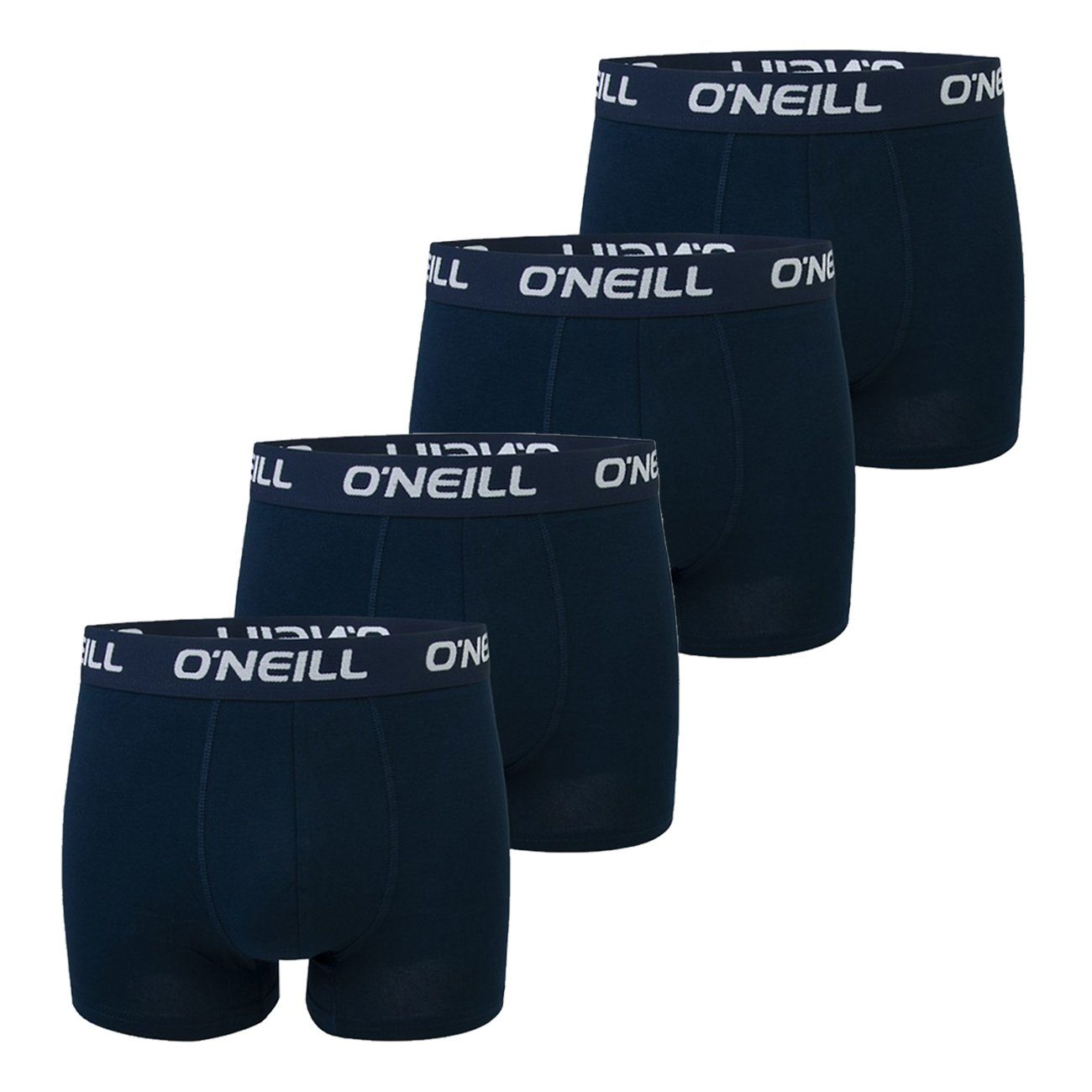 O'Neill Boxershorts Men boxer O'Neill plain Multipack (4-St) mit Logo Webbund 4x Marine Marine (4949P) | Boxer anliegend