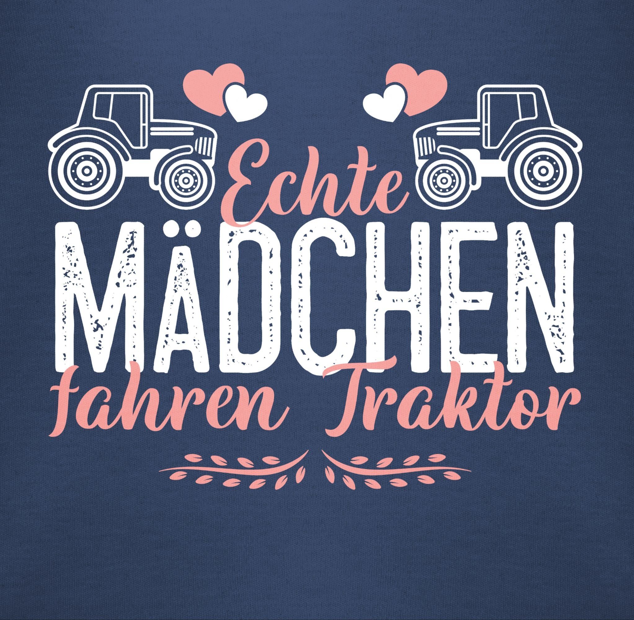 Shirtracer Shirtbody Echte Mädchen Traktor 1 weiß/rosa Baby Blau Co. fahren Traktor und Bagger Navy