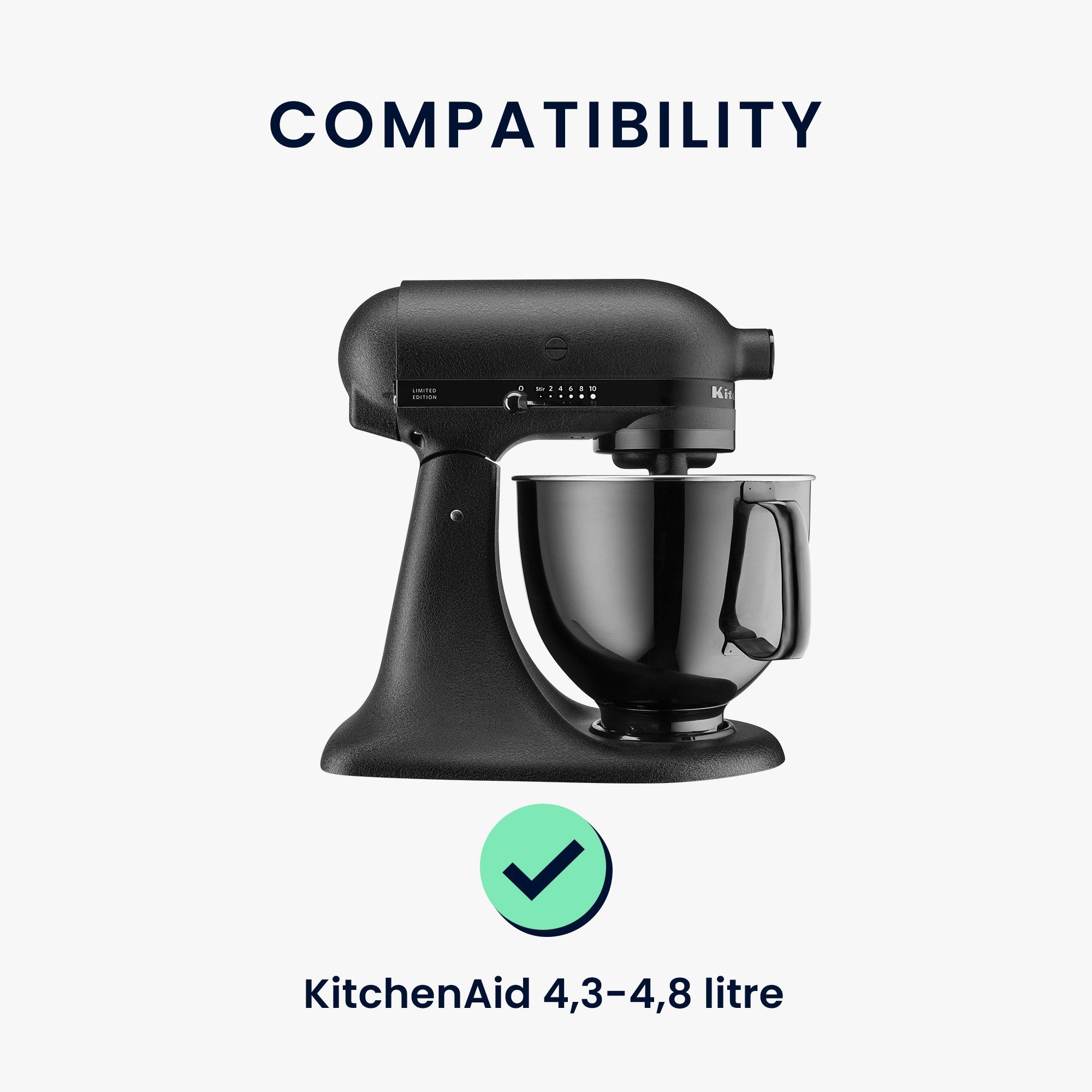 kwmobile Abdeckhaube TPU Hülle transparent für KitchenAid 4,3-4,8 liter, mit 3 Fächern - Küchenmaschine Staubschutz Abdeckhaube
