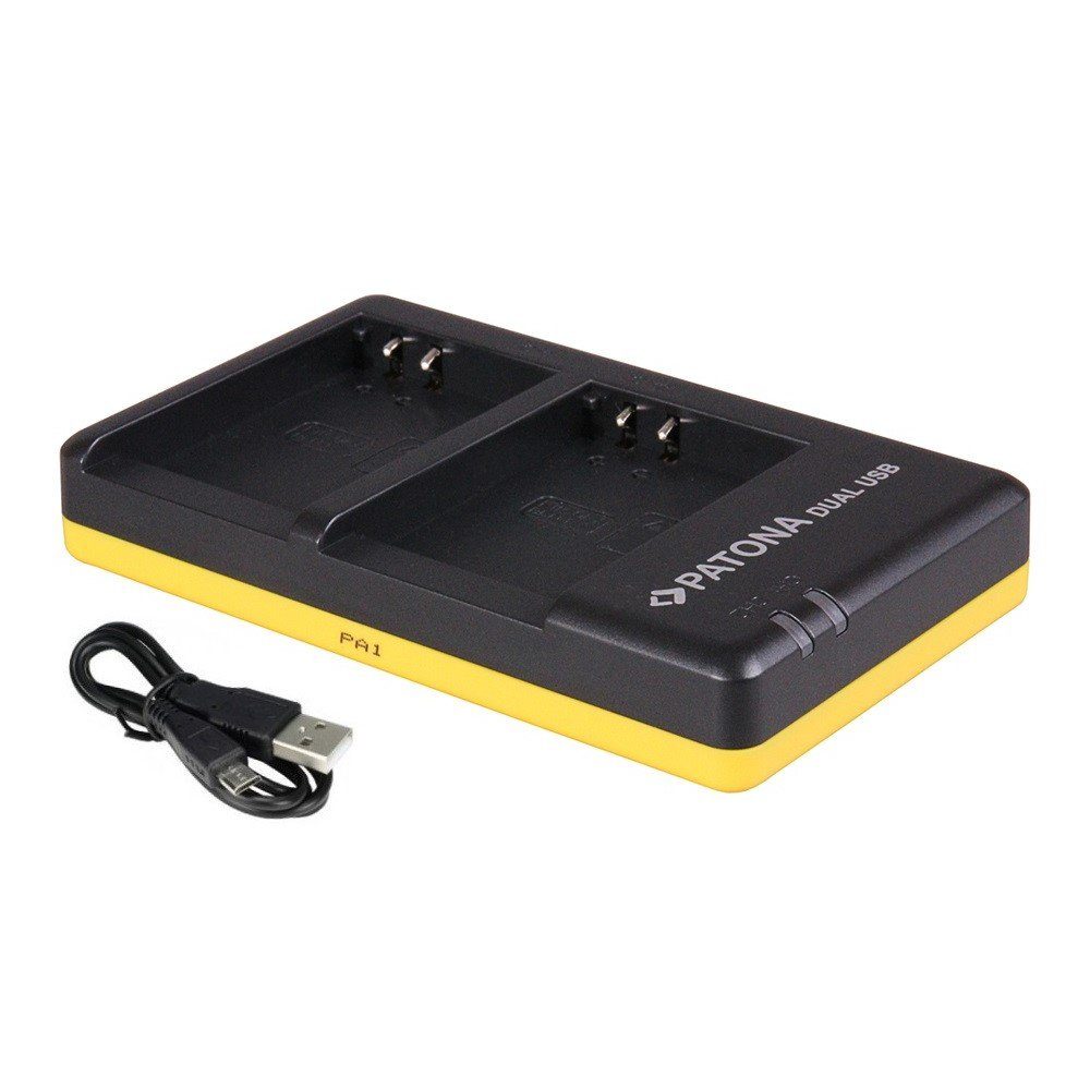 Patona Dual Schnell Ladegerät für Olympus PS-BLN1 Kamera-Ladegerät (500,00 mA, 1-tlg., BLN-1 OM-D E-M5 inkl. Micro USB Kabel)