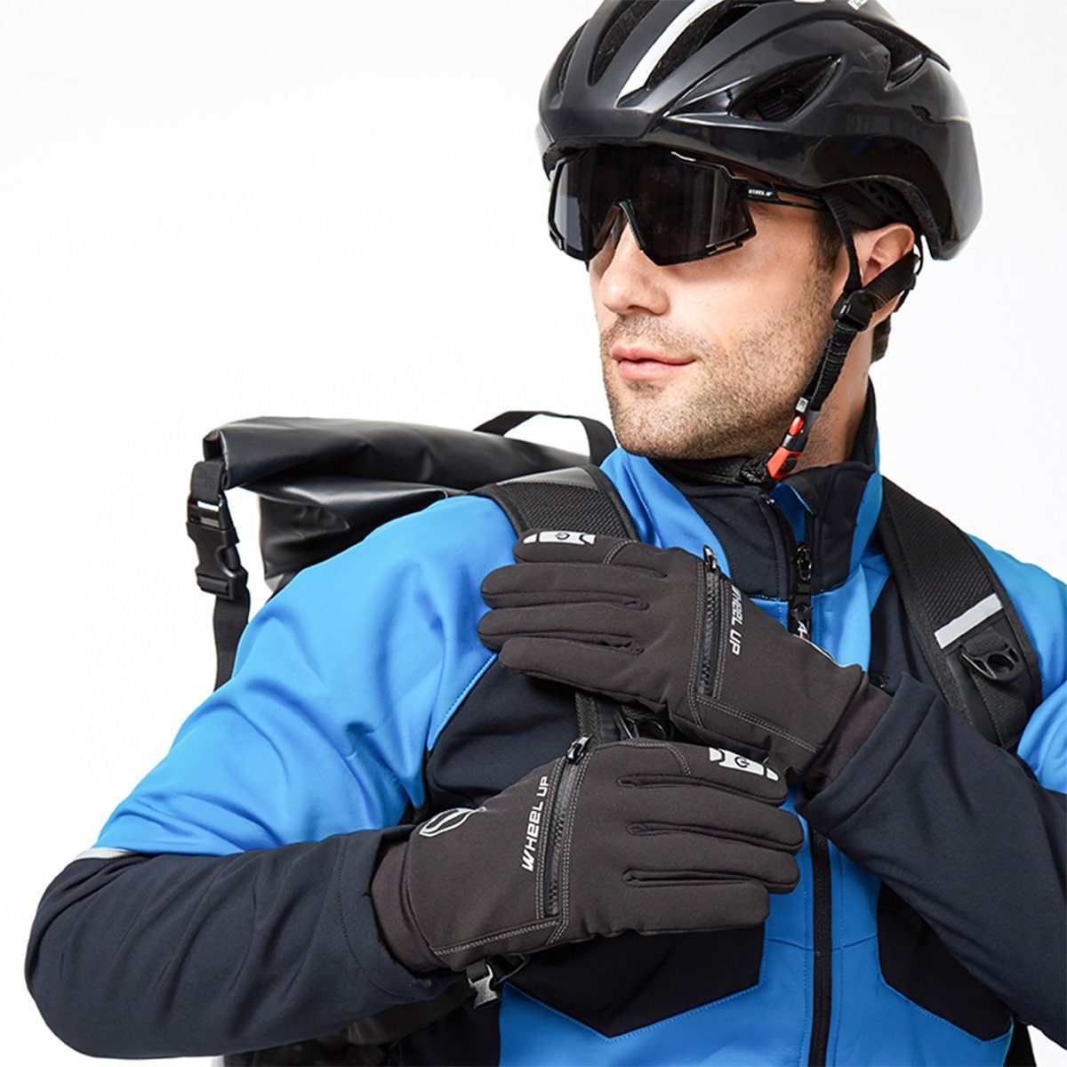 MidGard Fahrradhandschuhe Winddicht Winterhandschuhe Touchscreen Thermo Laufhandschuhe warme mit