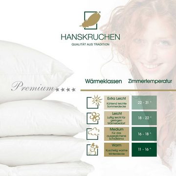 Daunenbettdecke, Premium, HANSKRUCHEN, Füllung: 100% Daunen, Bezug: 100% Baumwolle, Leicht 135 x 200 cm, hergestellt in Deutschland, allergikerfreundlich