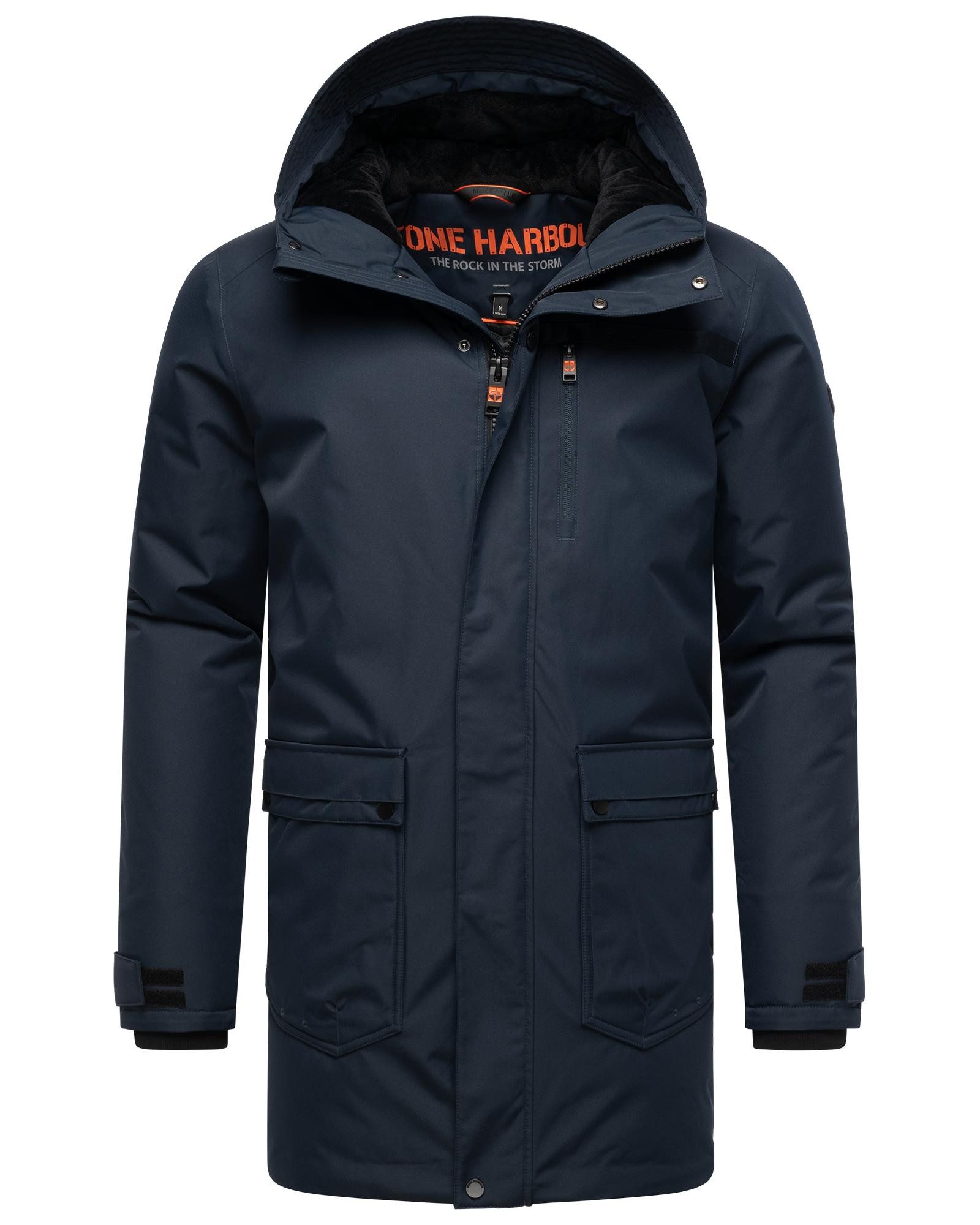 Stone Harbour Wintermantel Netaan XX Herren Kurzmantel mit kuscheliger Kapuze