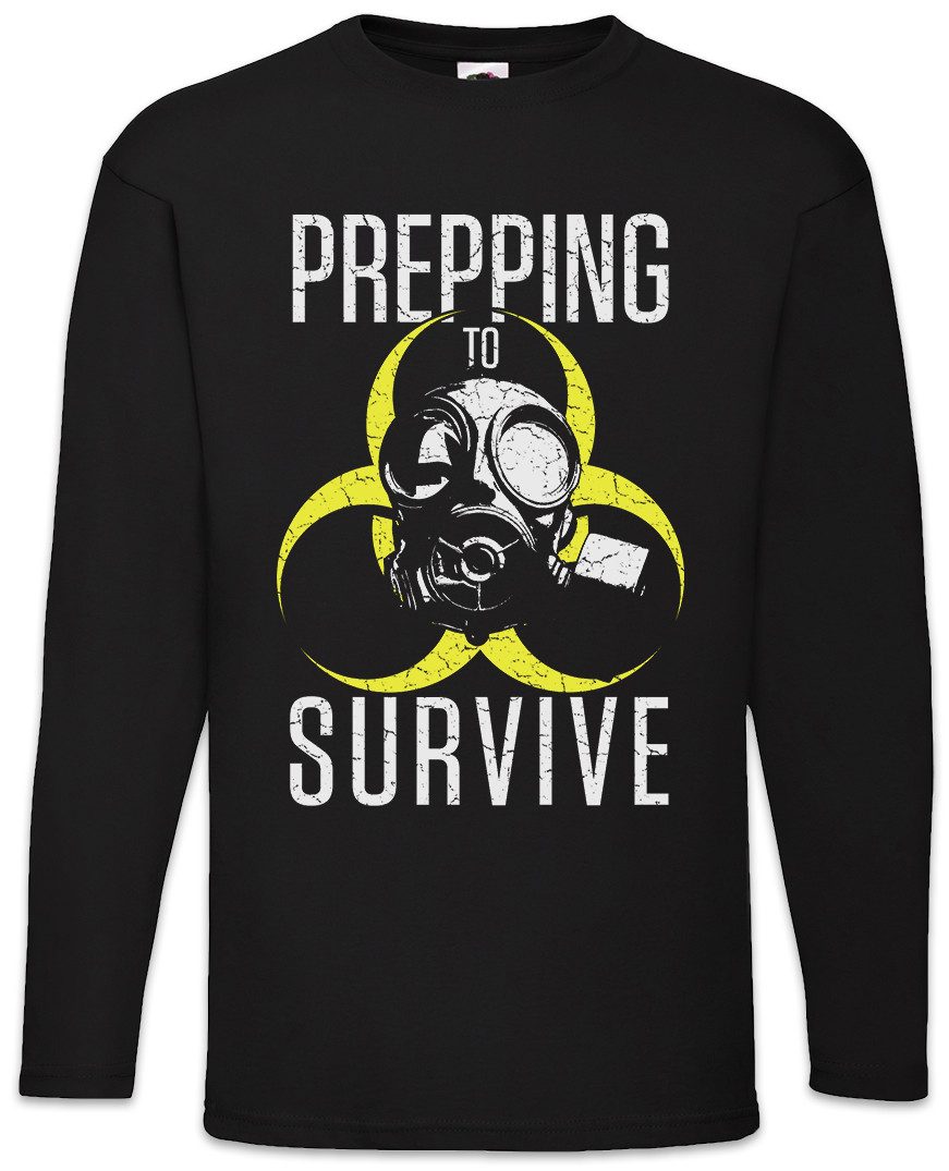 Langarmshirt Prepping To Survive Langarm T-Shirt Prepper Survival Apokalypse Logo
