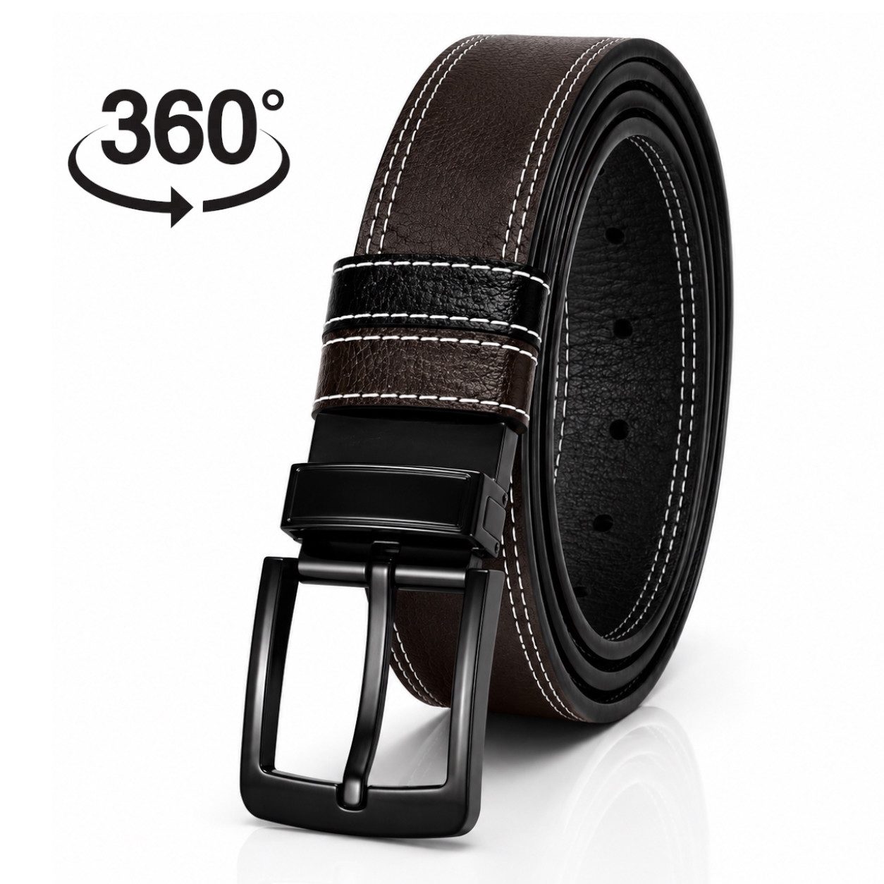 herémood Ledergürtel Herren Leder Gürtel 4cm, Ledergürtel, Herrengürtel, Vatertagsgeschenk (Gürtel Herren Braun & Schwarz 115 cm - Premium Ledergürtel - handgefertigt - hochwertig verarbeitet - kürzbar, 1-St., Vatertagsgeschenk für Papa Mann) Männer Geschenk für Vatertag, Männergeschenke für Jeans Herren Hosen