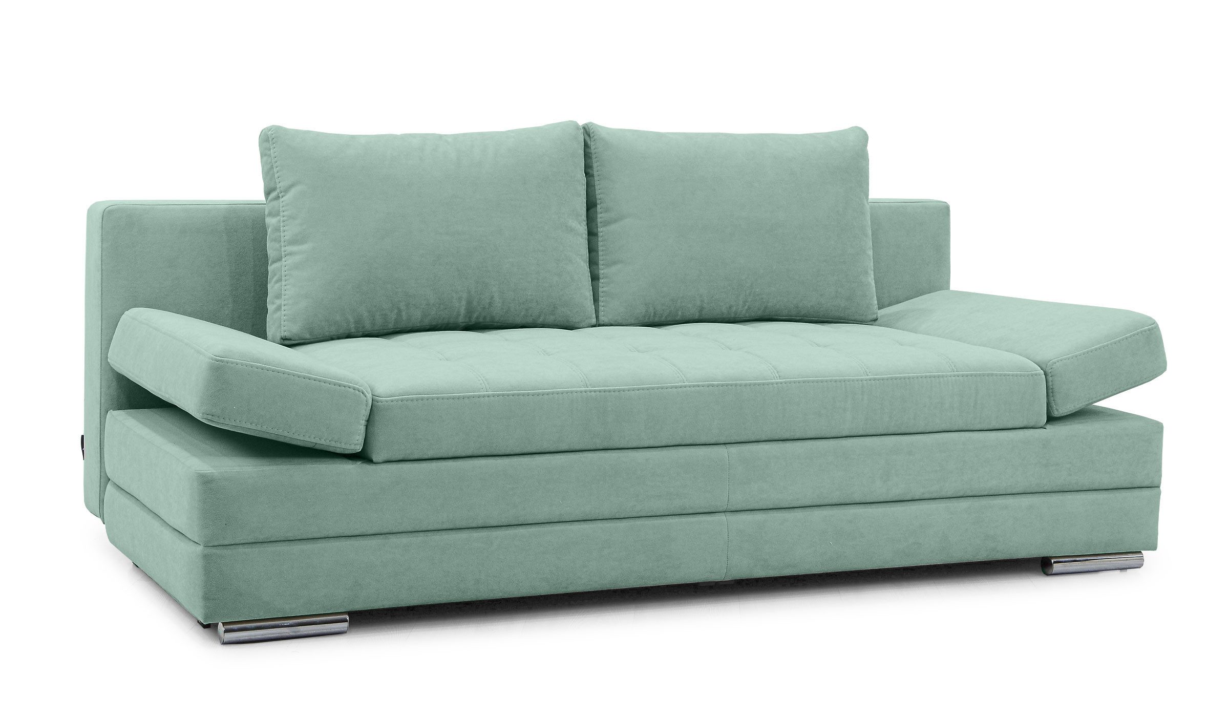 Hygger Möbelhaus Schlafsofa Barni Sofa mit Bettfunktion und Bettkasten, Inkl. Armteilverstellung, Langlebiger Sitzkomfort dank Wellenunterfederung und Federkern., Kostenlose Lieferung & Montage in ganz Deutschland.
