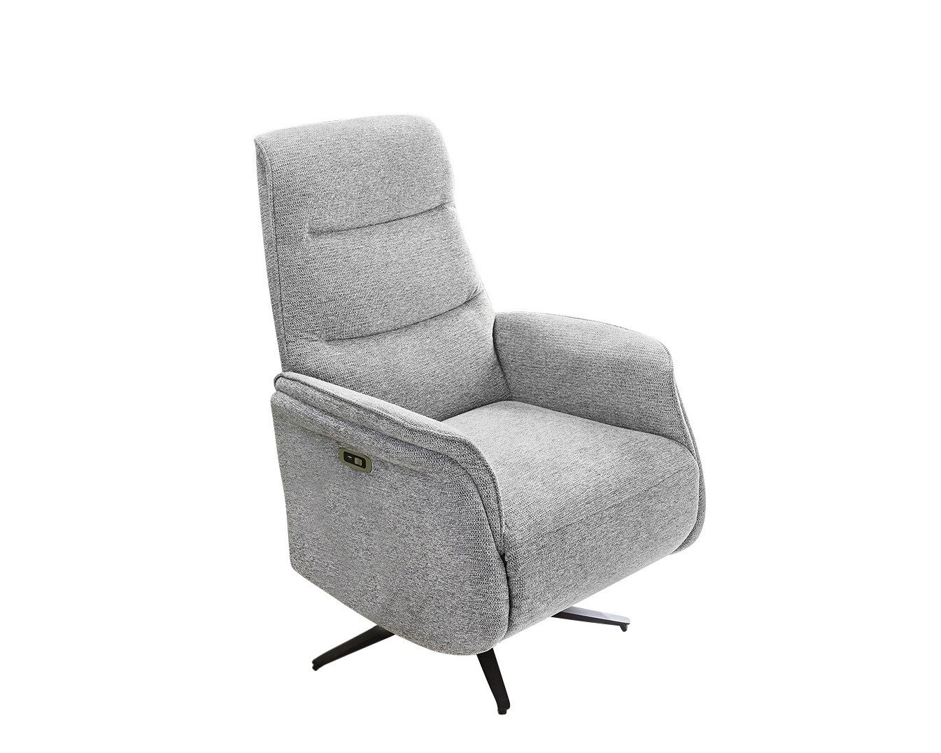 luma-home Relaxsessel 15600 (TV-Sessel mit zweimotorischer Verstellung, Relaxfunktion B74/T89/H108 cm), Heizung im Rücken, Massagefunktion, Federkern, Chenille-Bezug in Grau