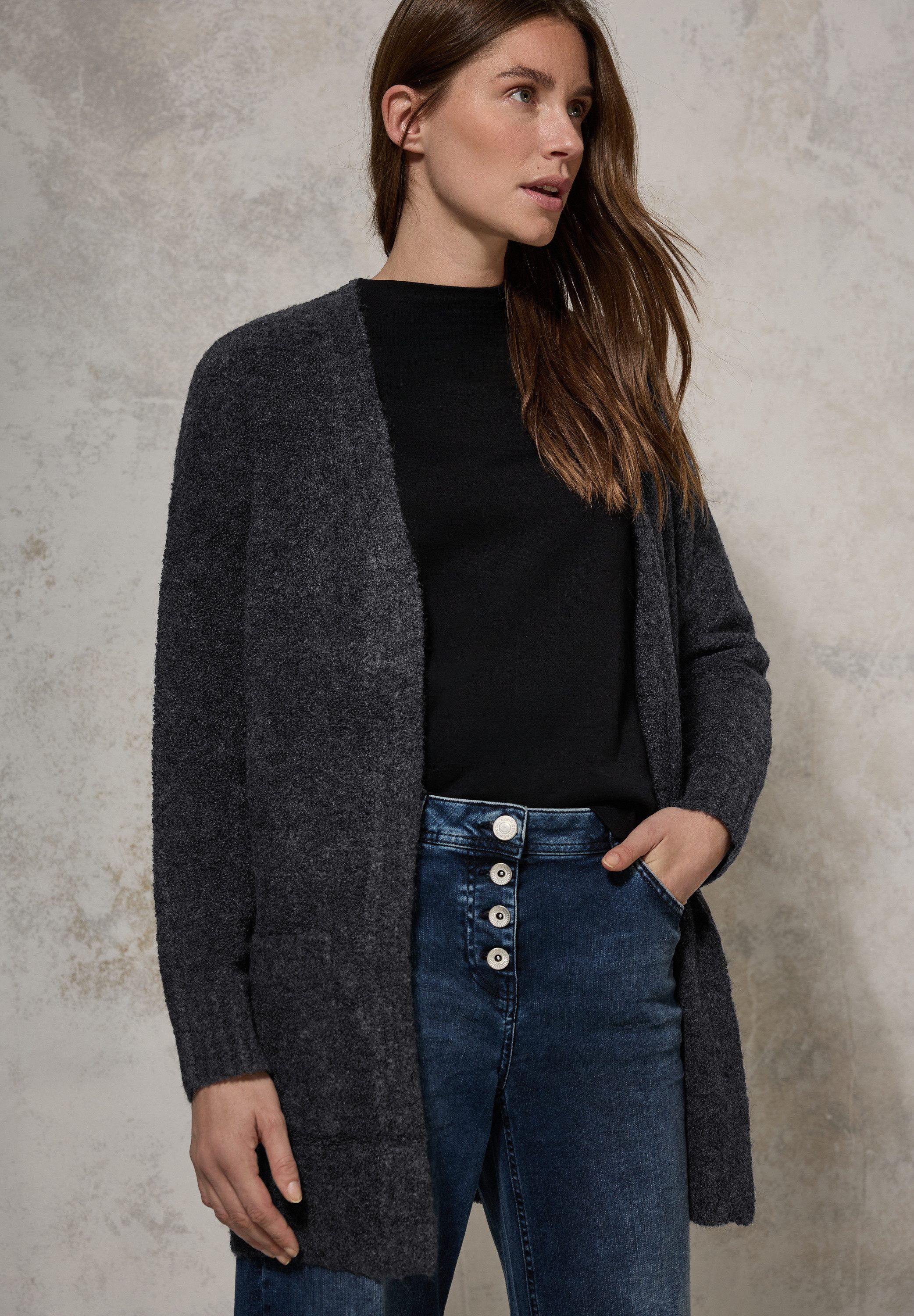 CECIL Longstrickjacke in kuscheliger Bouclé-Qualität günstig online kaufen