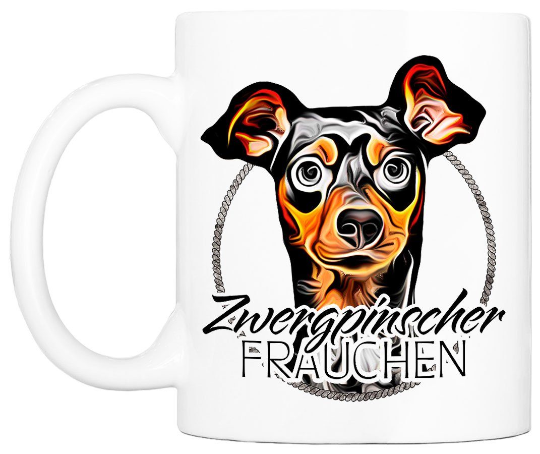 ZWERGPINSCHER Kaffeetasse Tasse ml handgefertigt, für bedruckt, Hundefreunde, Hunderasse, Geschenk, Cadouri - 330 Keramik, FRAUCHEN beidseitig mit