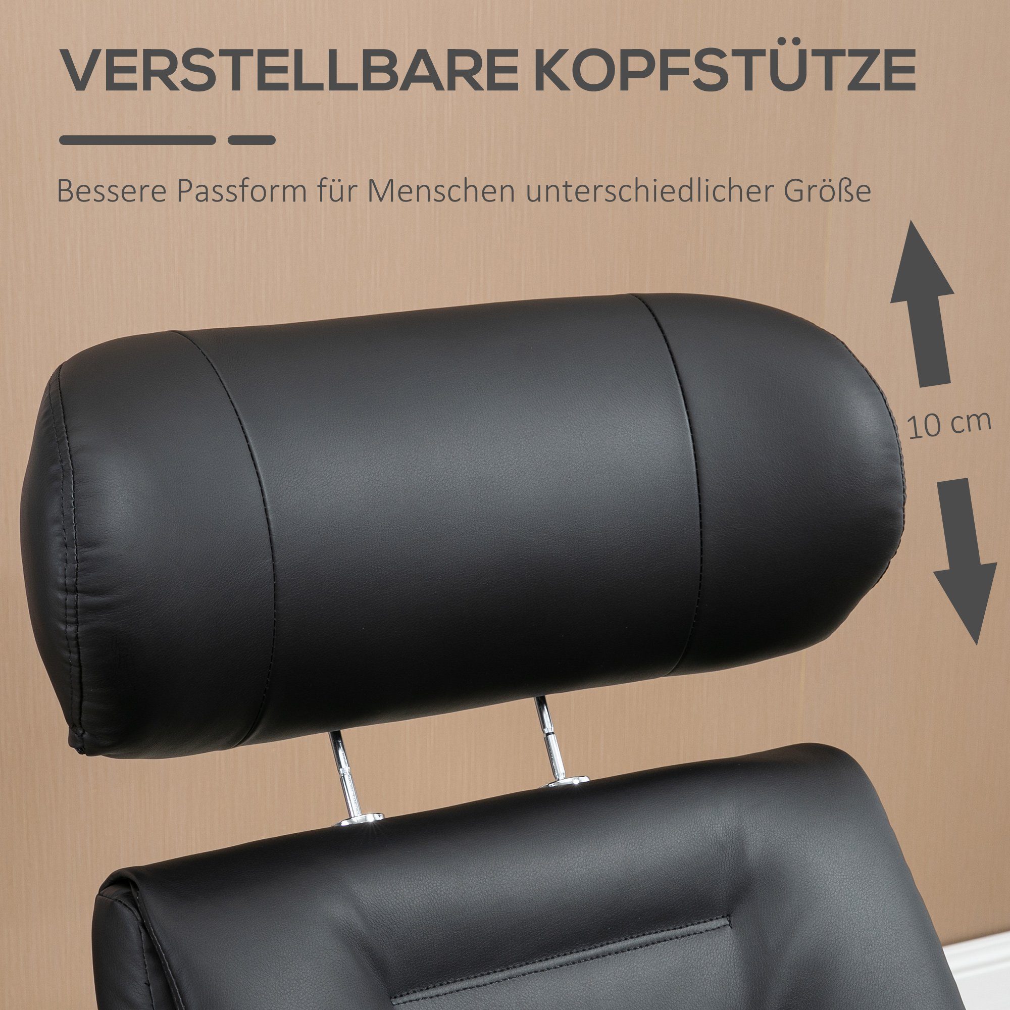 HOMCOM Polsterstuhl Relaxsessel 2 St), 84x80x108 mit (Liegestuhl Fußbank, BxLxH: cm