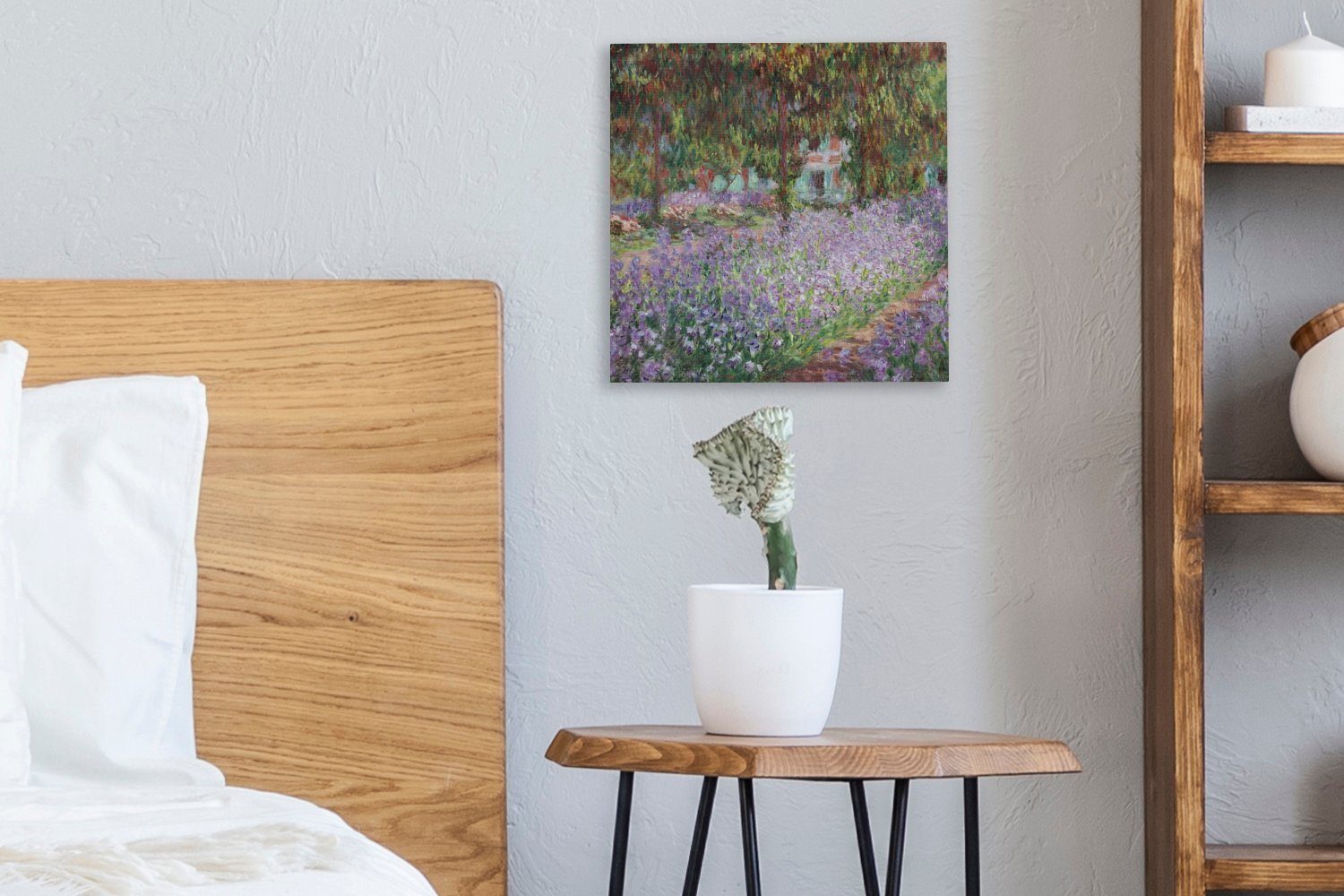 in Schlafzimmer Giverny Monet, Künstlers des Bilder St), Claude Leinwand Der von OneMillionCanvasses® für - Wohnzimmer Leinwandbild Gemälde (1 Garten