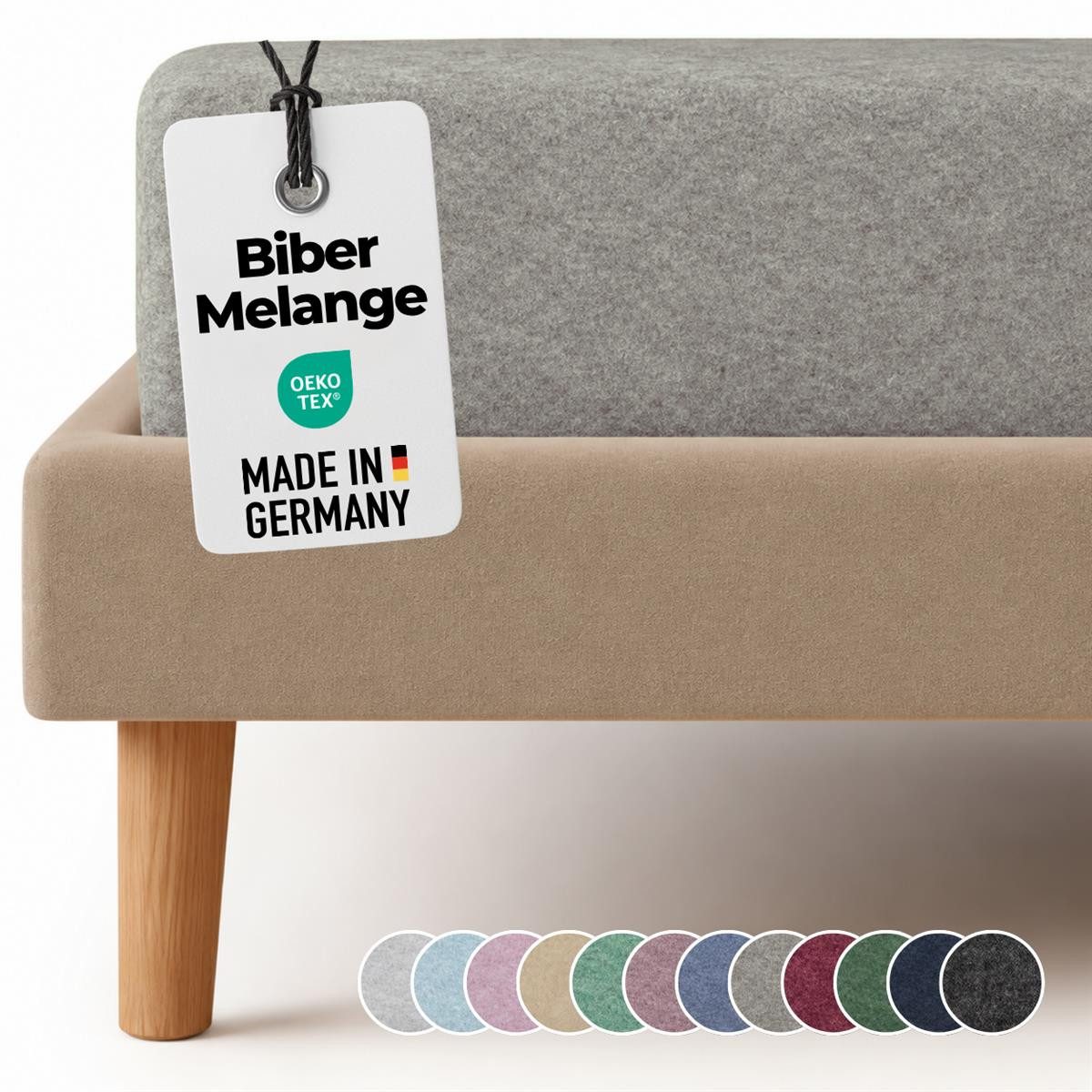 Carpe Sonno Spannbettlaken Biber Winter Flanell Bettlaken Baumwolle 90 100 140 160 180 200 x 200, Biber, Gummizug: rundum, (1 Stück), MADE IN GERMANY - Warmes Spannbettlaken - 90 x 200 bis 100 x 200 cm