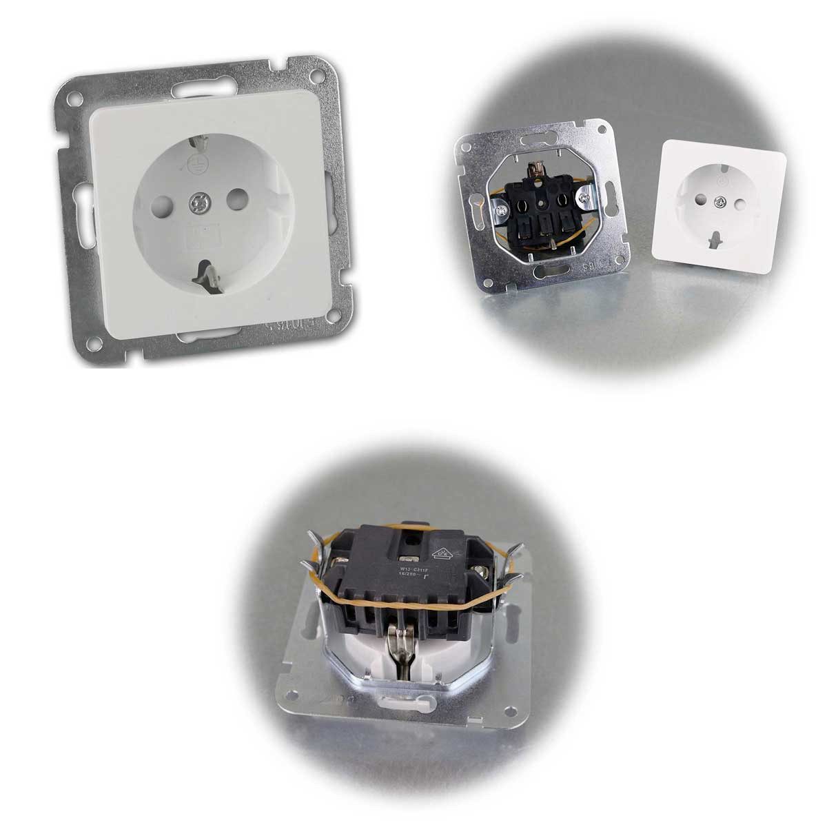 ChiliTec Unterputz-Steckdose MILOS Set "Niveau", 21-teilig, weiß, Starter-Set