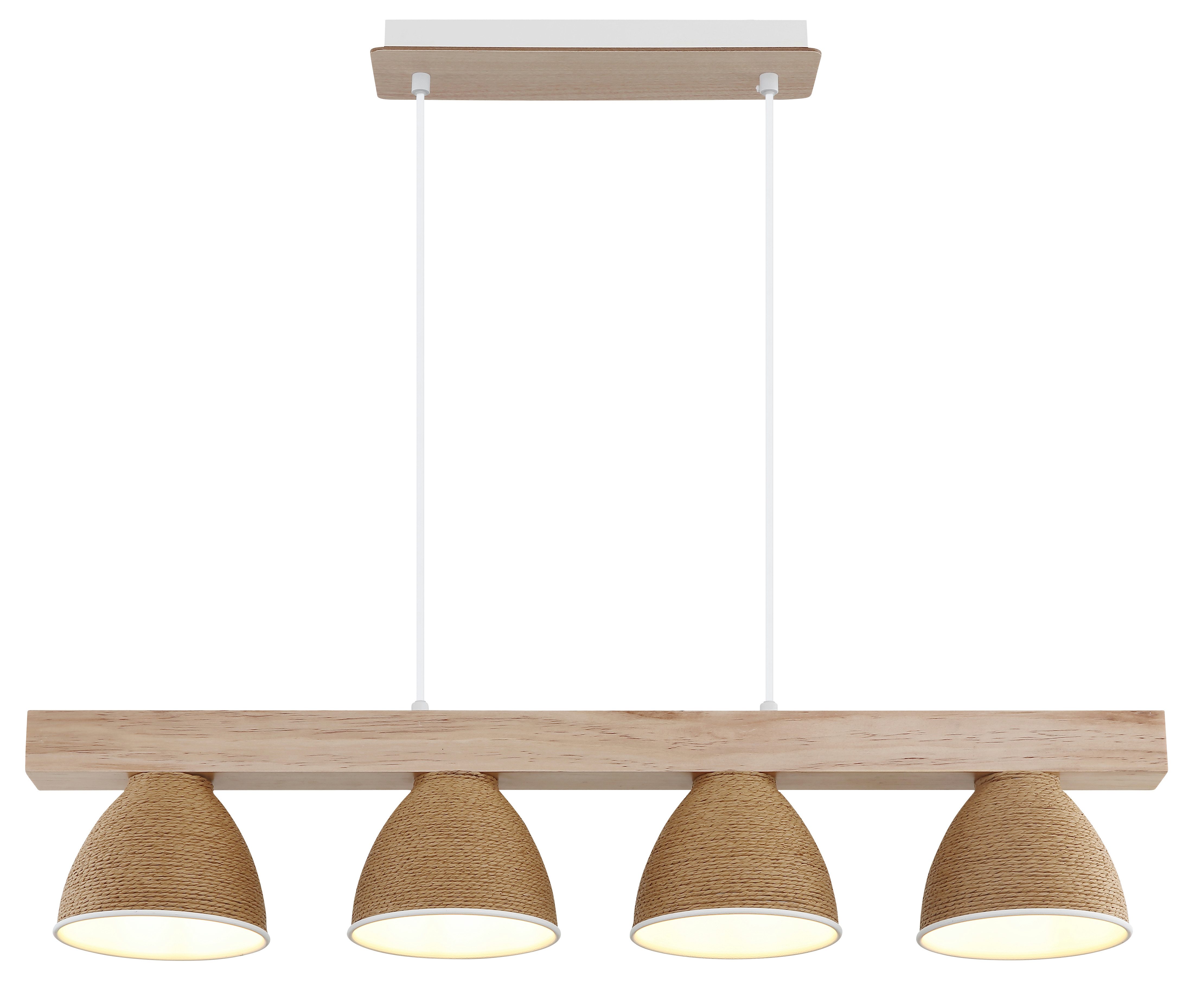 GLOBO LIGHTING Hängeleuchte LYNDON, ohne Leuchtmittel, Stilvolle Hängeleuchte: Holz & Metall, höhenkürzbar, modern