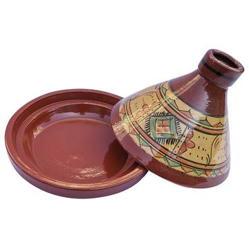 Casa Moro Dampfgartopf Marokkanische Tajine Imlil 34 cm glasiert, handbemalte Tagine, Keramik, Kunsthandwerk aus Marokko