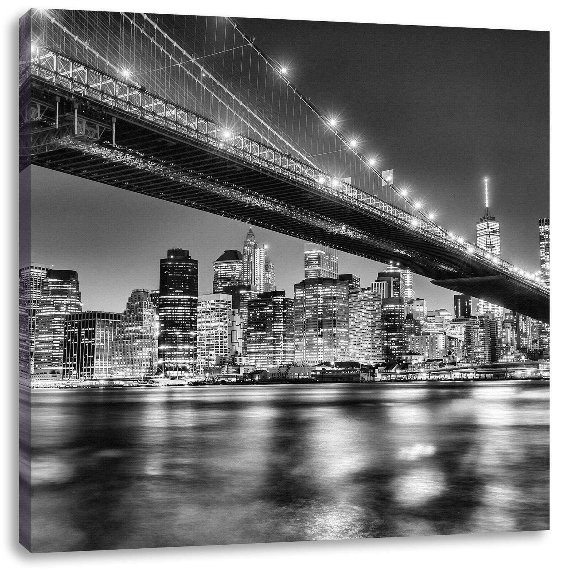 Pixxprint Leinwandbild Skyline von Manhattan, Skyline von Manhattan (1 St), Leinwandbild fertig bespannt, inkl. Zackenaufhänger