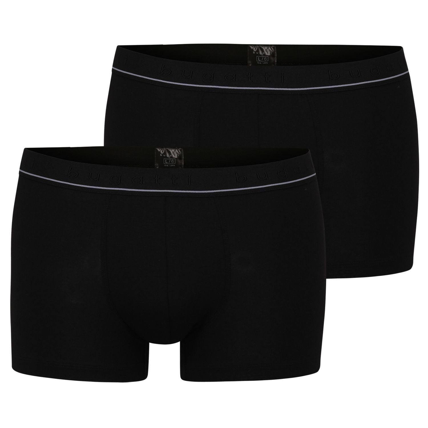 bugatti Boxershorts (2-St) mit Modal, formstabil, natürlich, langlebig, tolle Optik im 2er Pack