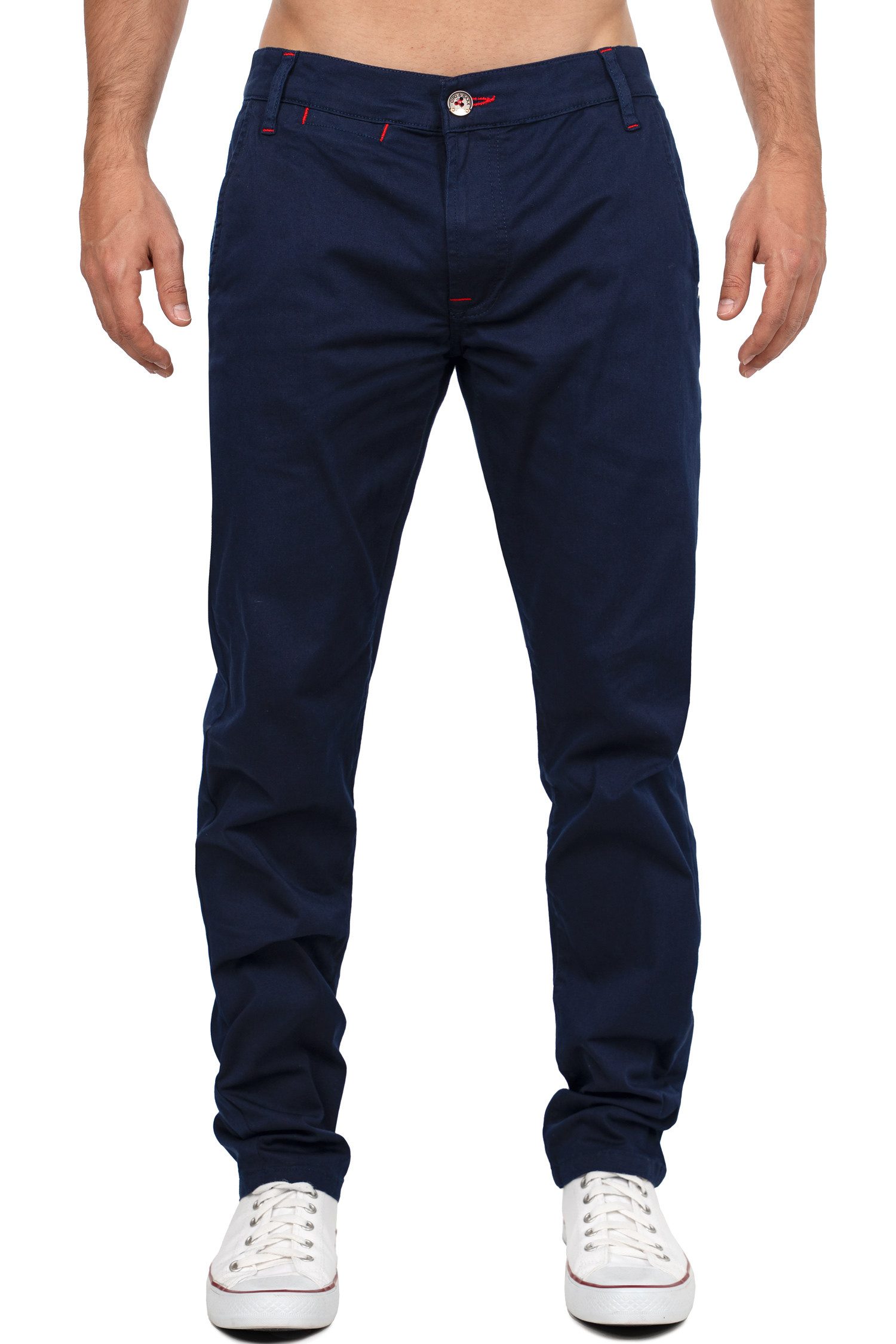 Cipo & Baxx Stoffhose Herren Regular Fit Hose Mid Waist BA-CD842 Label-Applikation