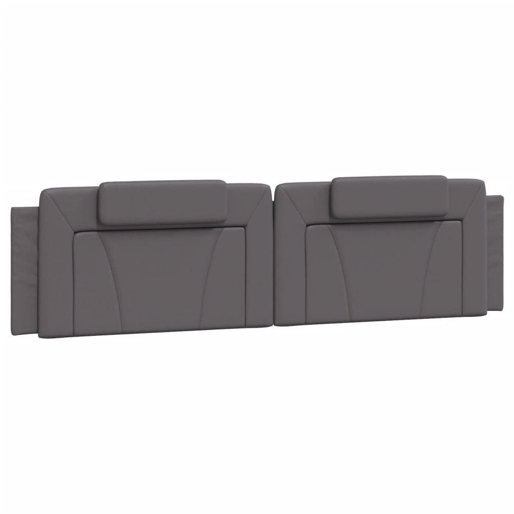 vidaXL Bett Kopfteil-Kissen "Viana" Grau 200 cm Kunstleder (1-tlg)