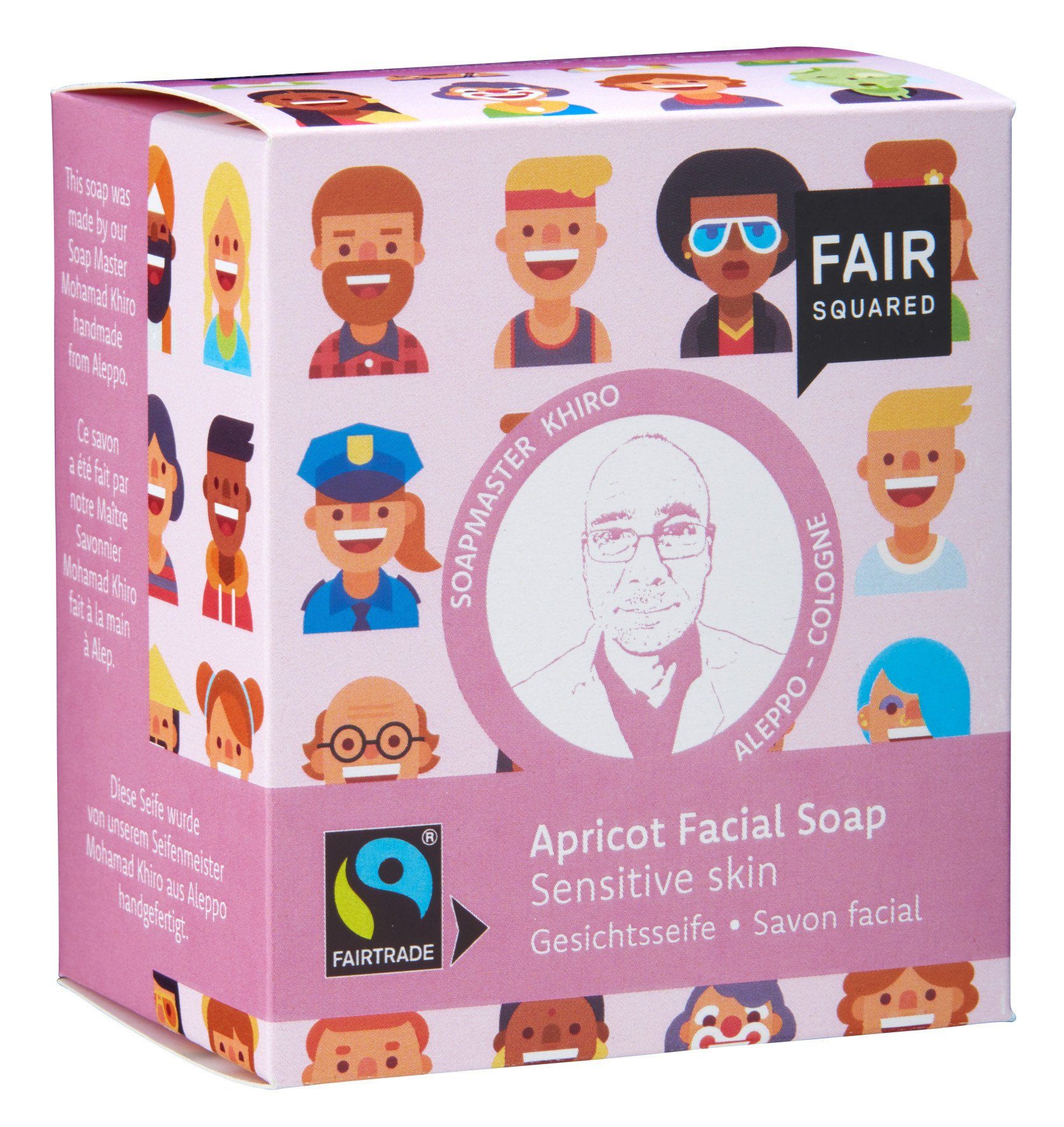 Fair Squared Gesichtsseife FAIR SQUARED Gesichtseife mit Aprikose für sensible Haut mit fair gehandelten Inhaltsstoffen, 1-tlg., Für sensible & trockene Haut | Gesichtsseifen