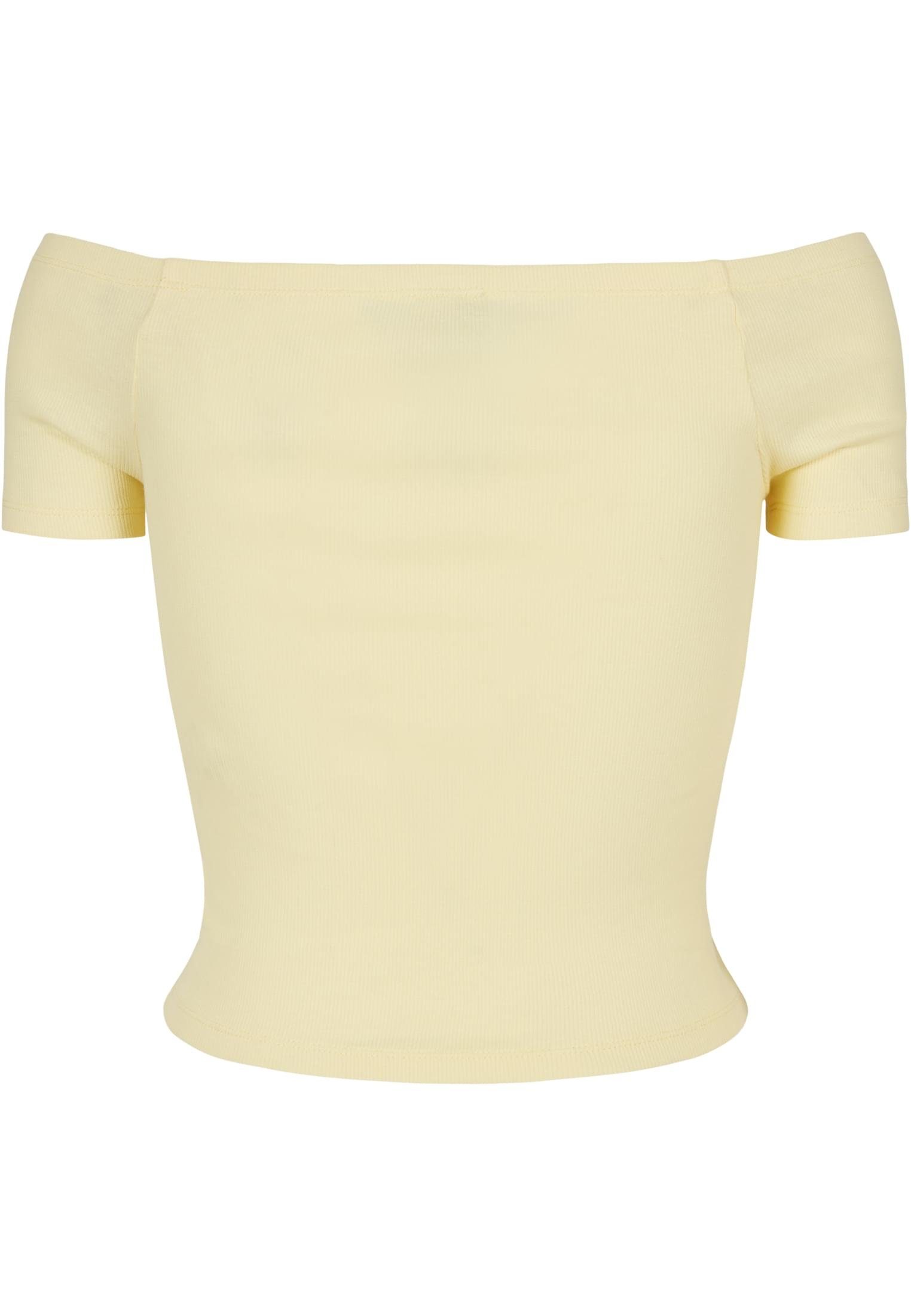 CLASSICS Tee softyellow Damen T-Shirt Shoulder Rib Ladies Off URBAN (1-tlg)