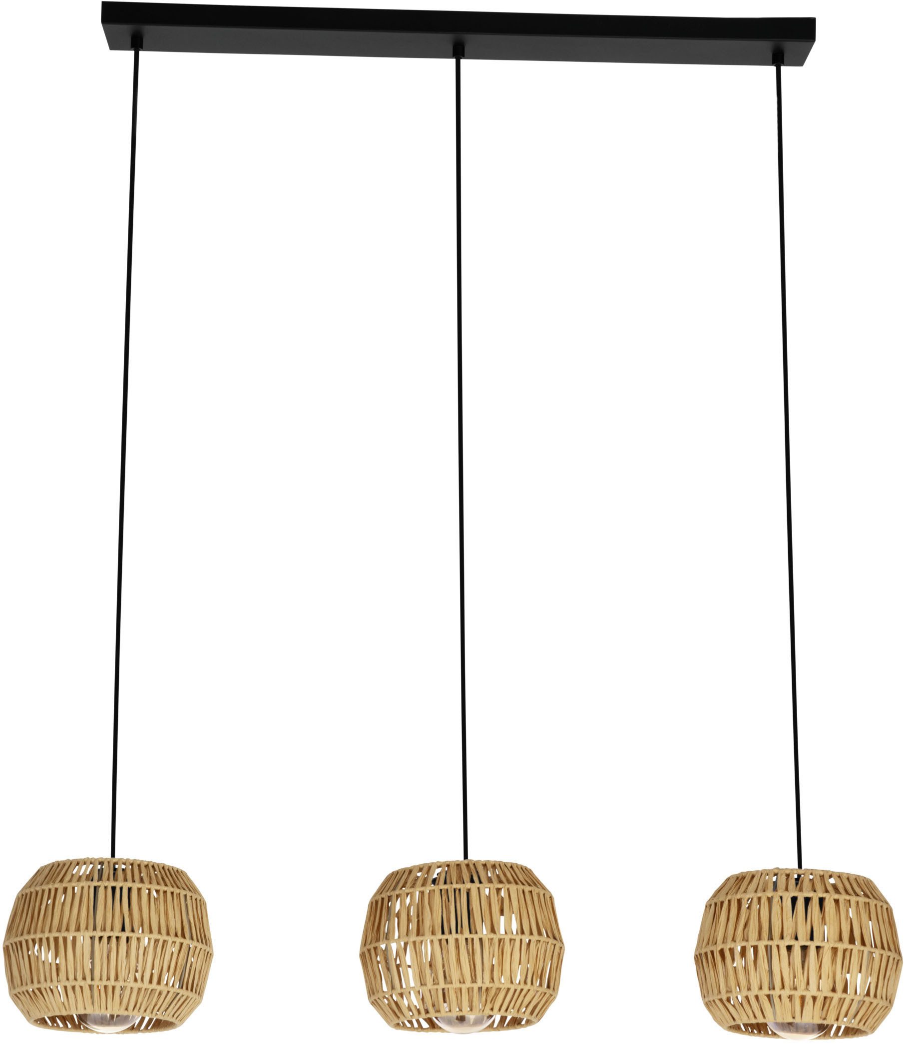 EGLO Hängeleuchte SHELDON Pendellampe - Stahl - E27 - 3X40W - IP20, ohne Leuchtmittel, Hängelampe, Deckenlampe, Wohnzimmer, Esszimmer, L91 x B21 x H110 cm