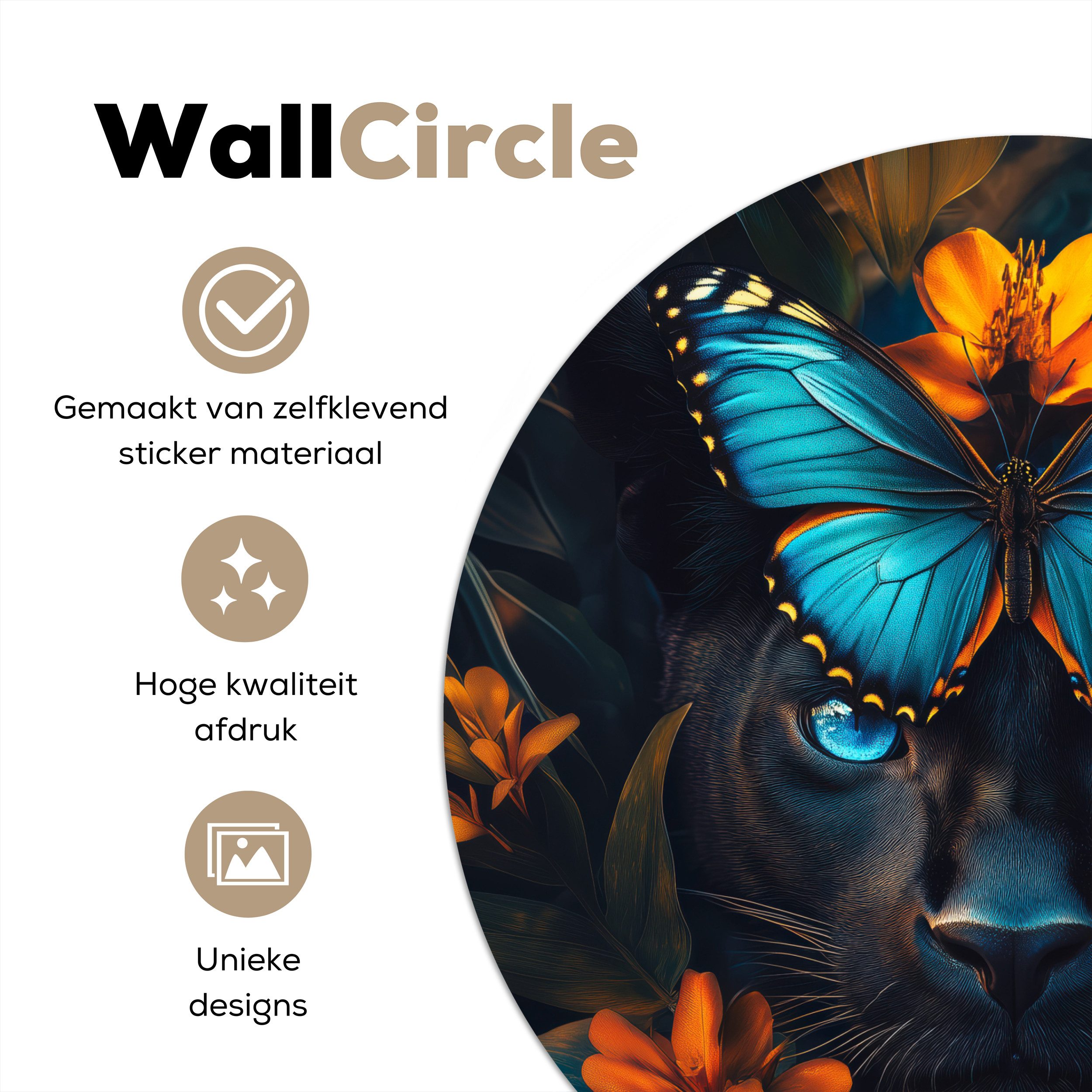 MuchoWow Wandsticker Panther - Schmetterling - günstig online kaufen