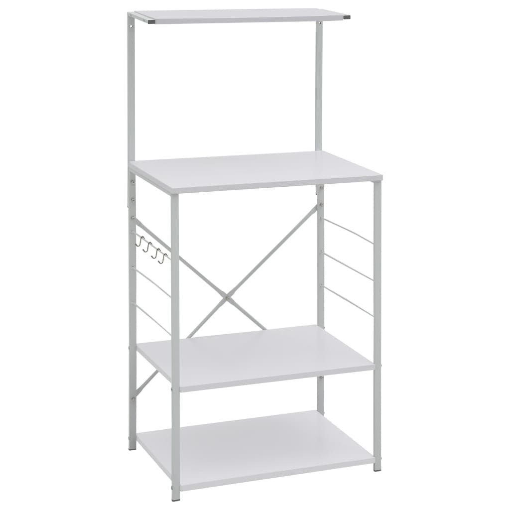 vidaXL Küchenregal Mikrowellenregal Weiß 60x39,6x123 cm Holzwerkstoff, 1-tlg.