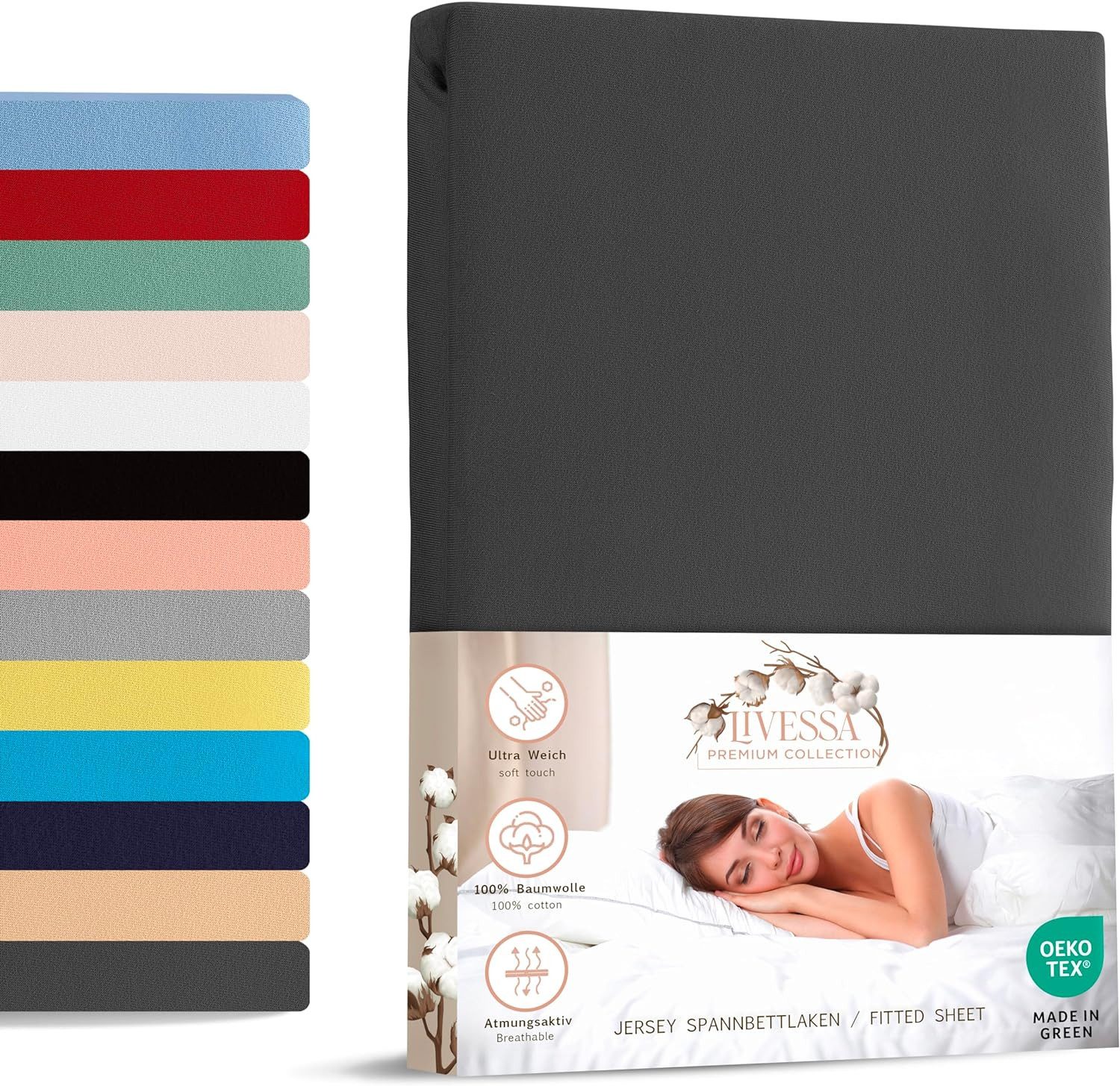 livessa Spannbettlaken weicher Jersey aus 100% Baumwolle Bettlaken in Größe günstig online kaufen