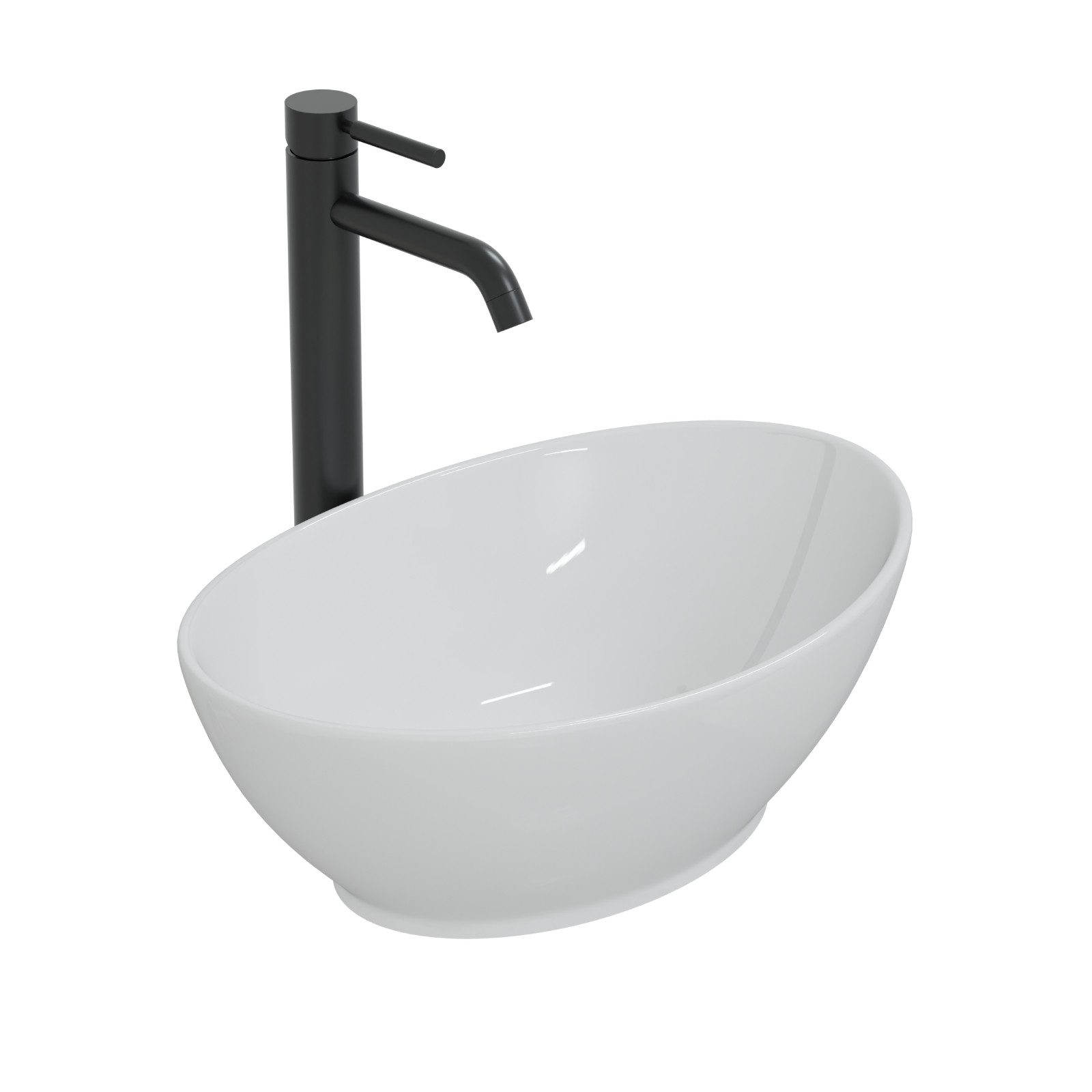 HAGO Aufsatzwaschbecken Keramik 41x33x14cm Weiß Schalenform günstig online kaufen