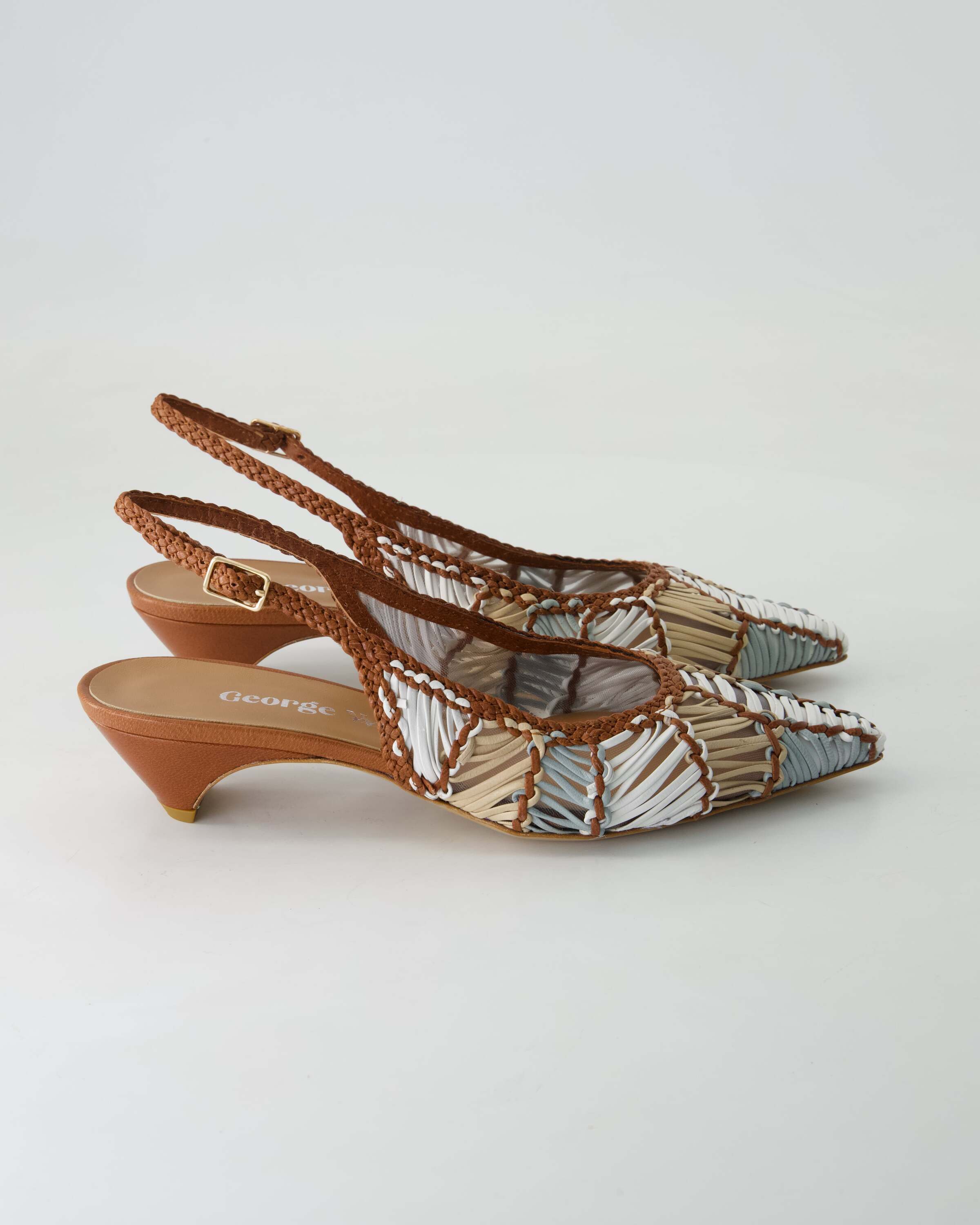 George Watts N1008-405 Slingpumps Obermaterial: Leder