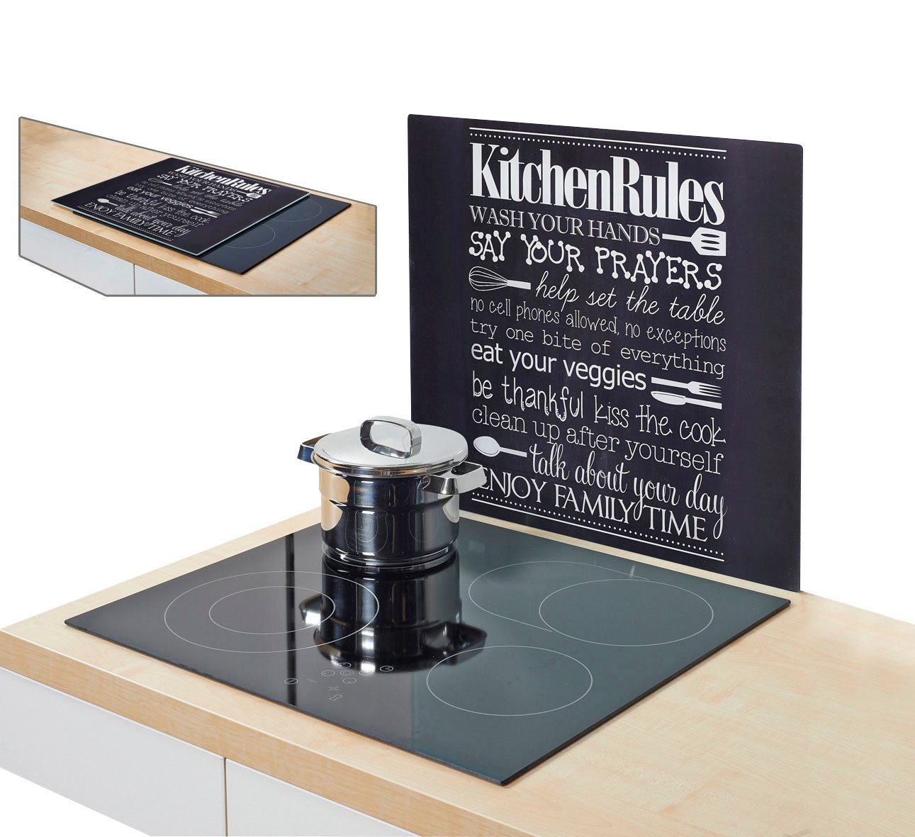 Zeller Present Herdblende-/Abdeckplatte ESG-Sicherheitsglas, Rules, (1 Kitchen tlg)