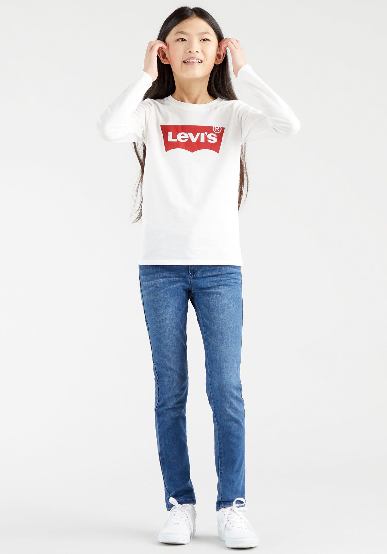 GIRLS Kids Langarmshirt LS red Levi's® TEE for white BATWING