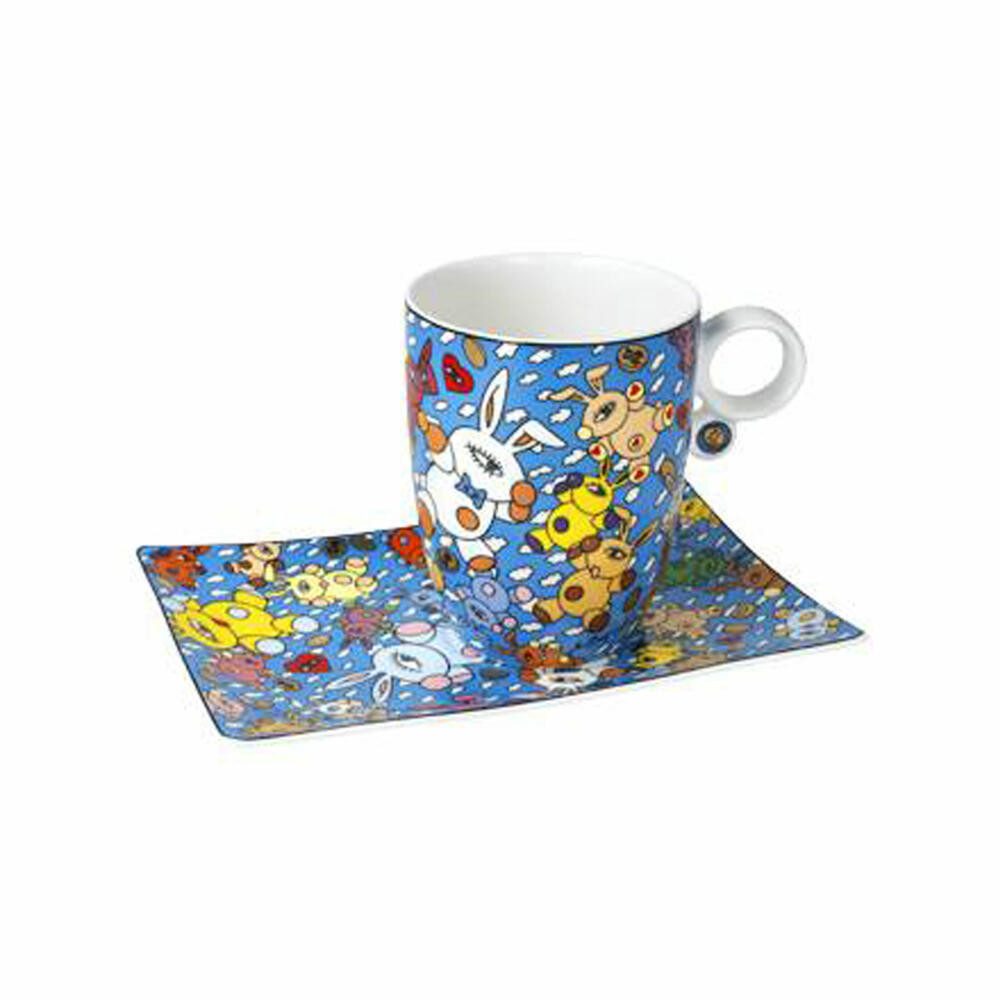 Goebel Tasse mit Untertasse Mauro Bergonzoli - Magic Bunny Expl, Fine Bone China
