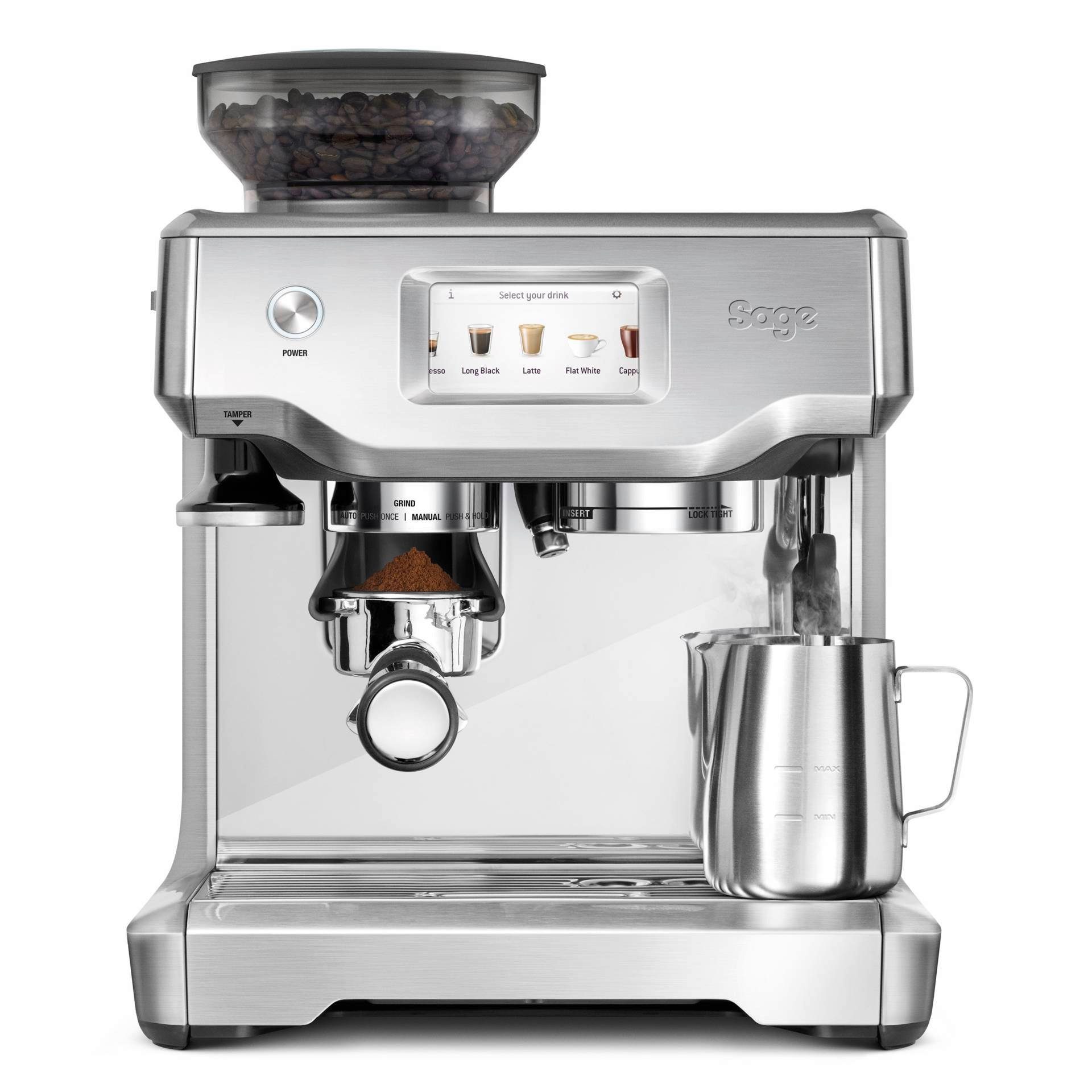 Sage Espressomaschine, 15-bar-Druckpumpe, Doppelboiler-System, PID-Temperaturregelung