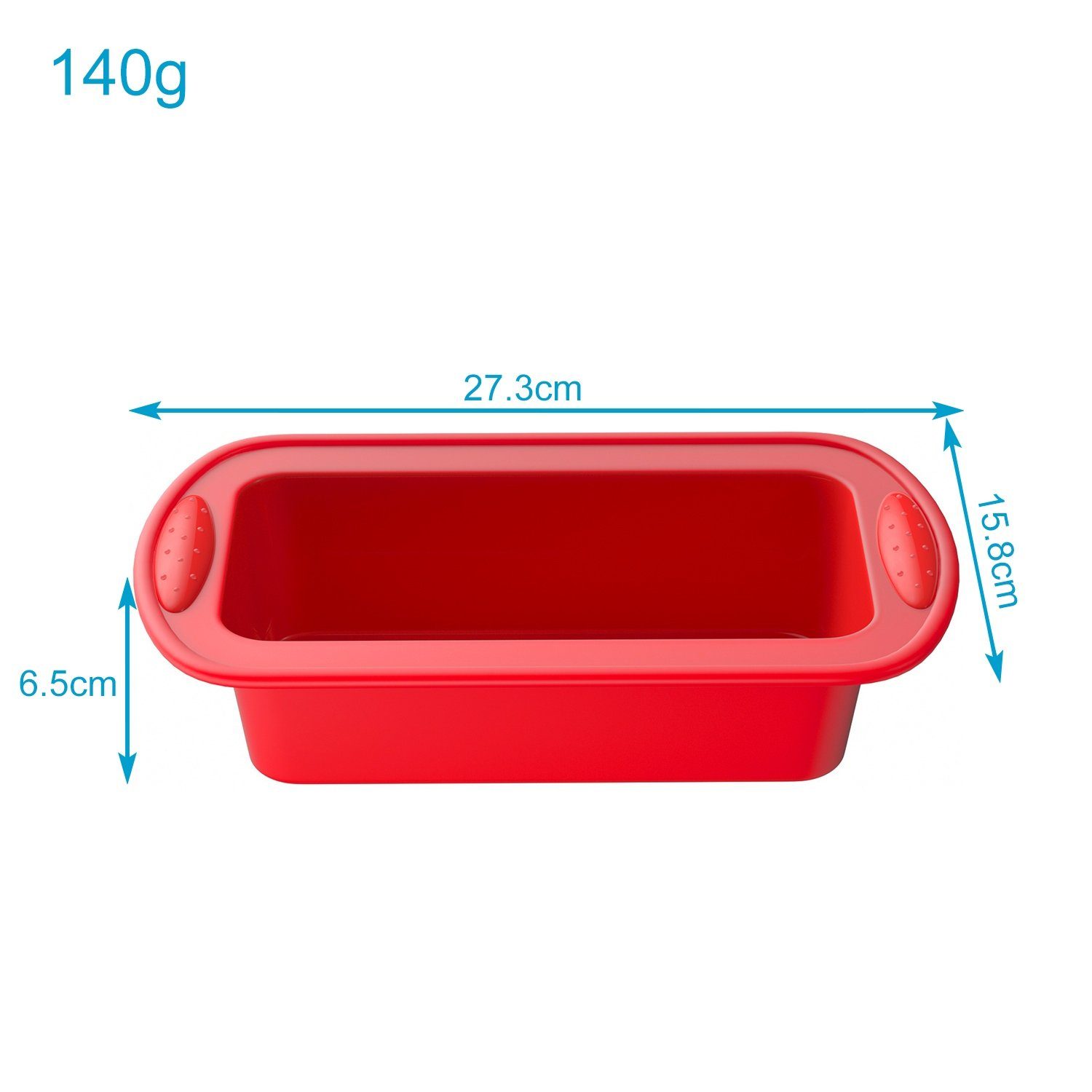 x aus 14.7 - in Silikon 6.5 Rot cm Intirilife Backform Außen 27.3 Backform, x