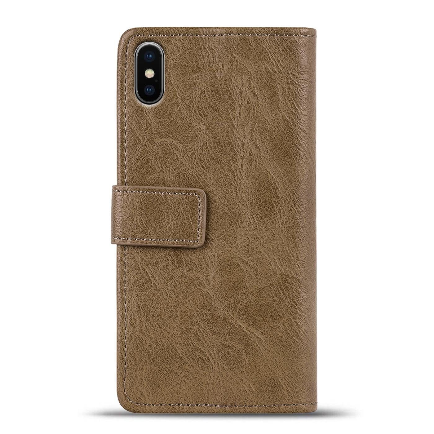 CoolGadget Handyhülle Retro Klapp Tasche Book Cover für iPhone Xs Max 6,5 Zoll, Schutzhülle Wallet Case Kartenfach Hülle für iPhone Xs Max