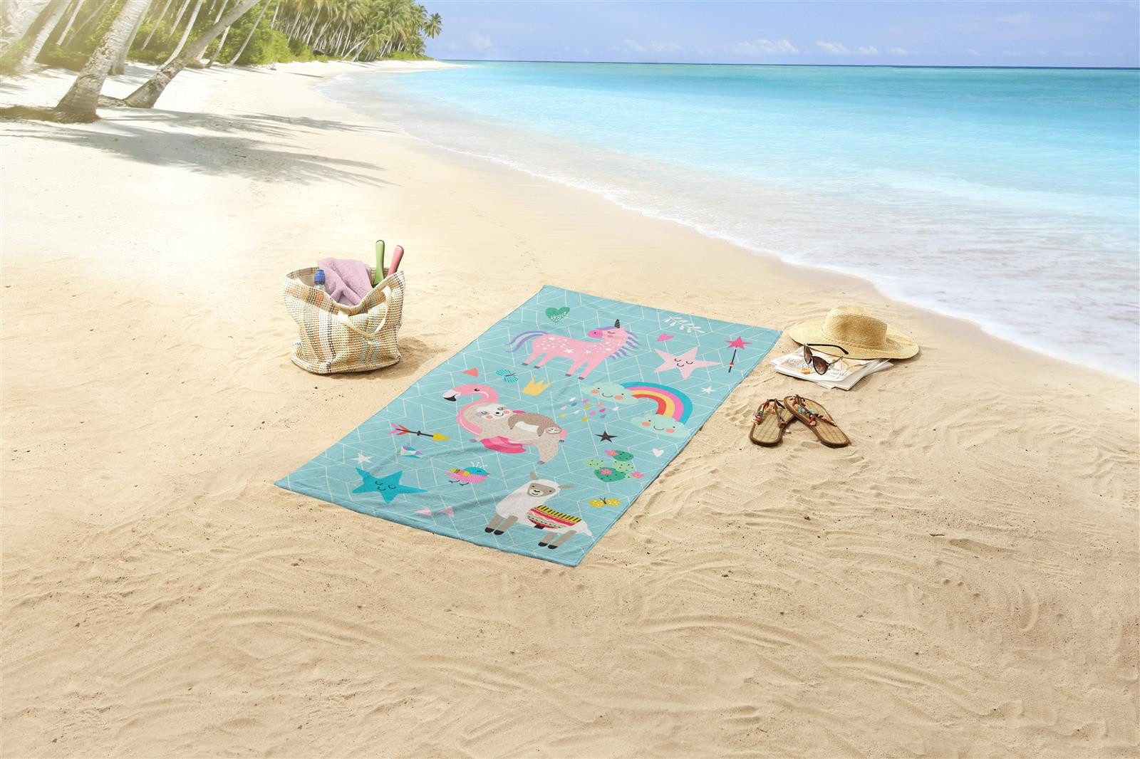good morning Strandtuch Mikrofaser Strandtuch Liegetuch 75 X 150 cm Moody blau, (1-St), Sport, Strand & Badehandtuch Liegetuch Saunatuch