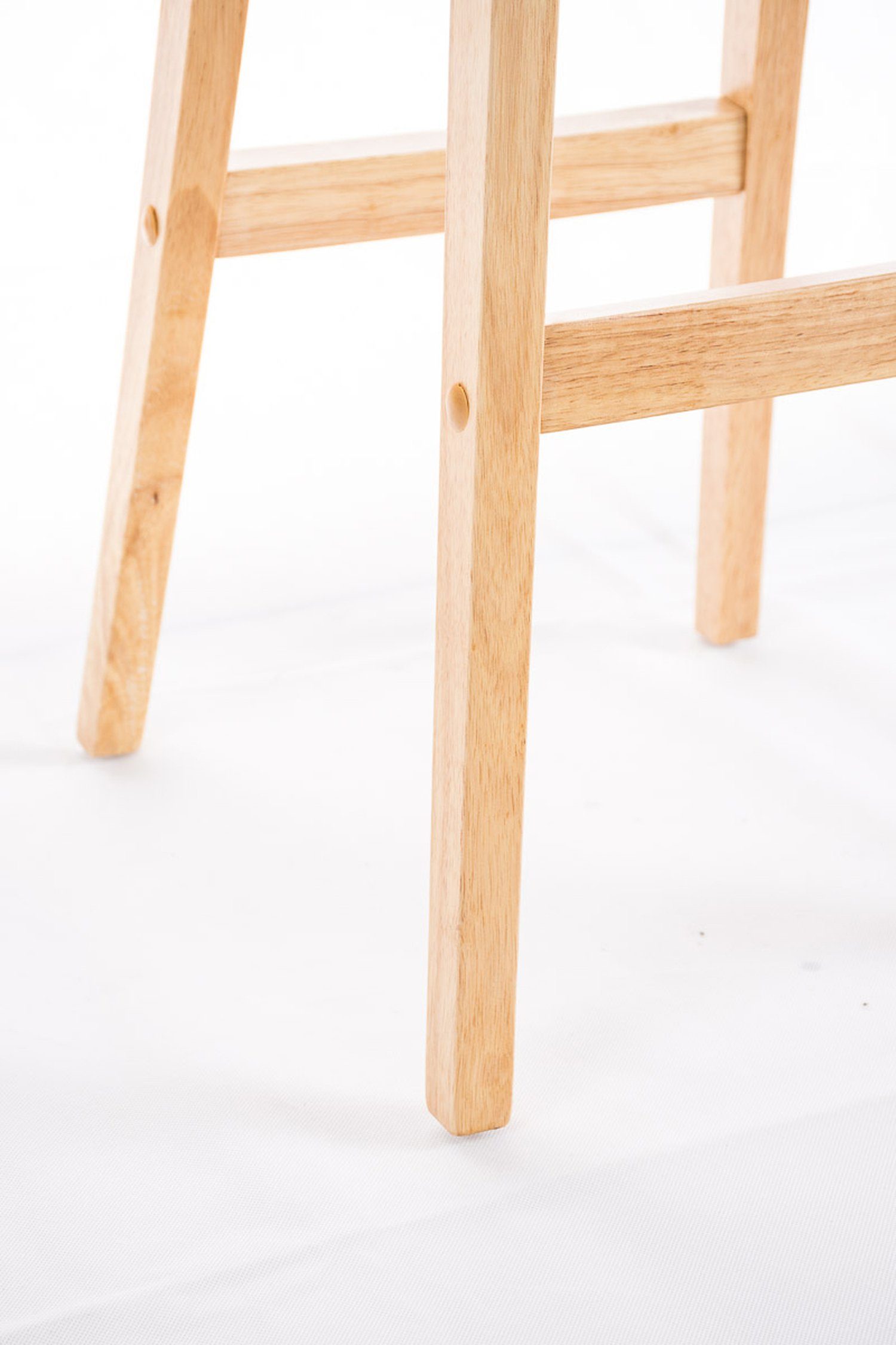 TPFLiving Barhocker Taunus (mit Rückenlehne für Holz Gestell Stoff Sitzfläche: Fußstütze & - Dunkelgrau Theke Küche), 4-Fuß Natura - und Hocker