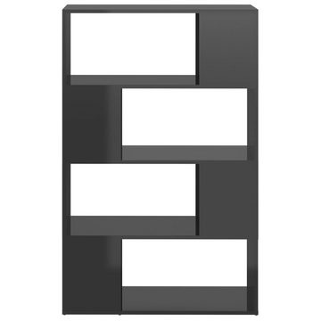 furnicato Bücherregal Raumteiler Hochglanz-Grau 80x24x124,5 cm