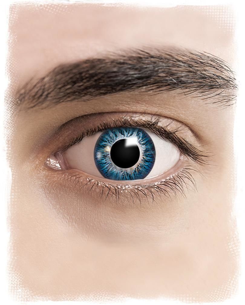 Horror-Shop Farblinsen 3-farbige Kontaktlinsen Cosplay Blue